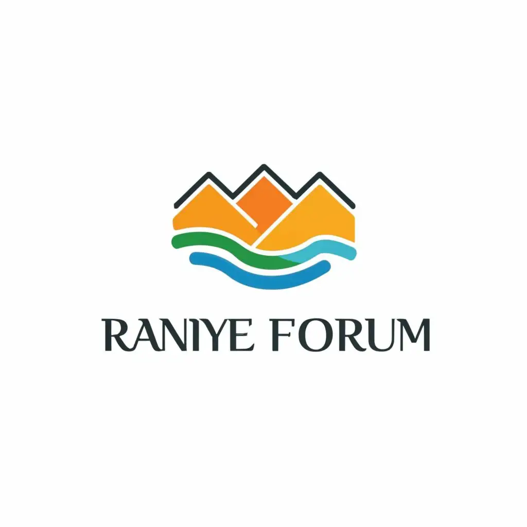 logo, MOUNTAINS، WATER SOURCE, 5/3, with the text "RANIYE FORUM", typography, be used in Nonprofit industry