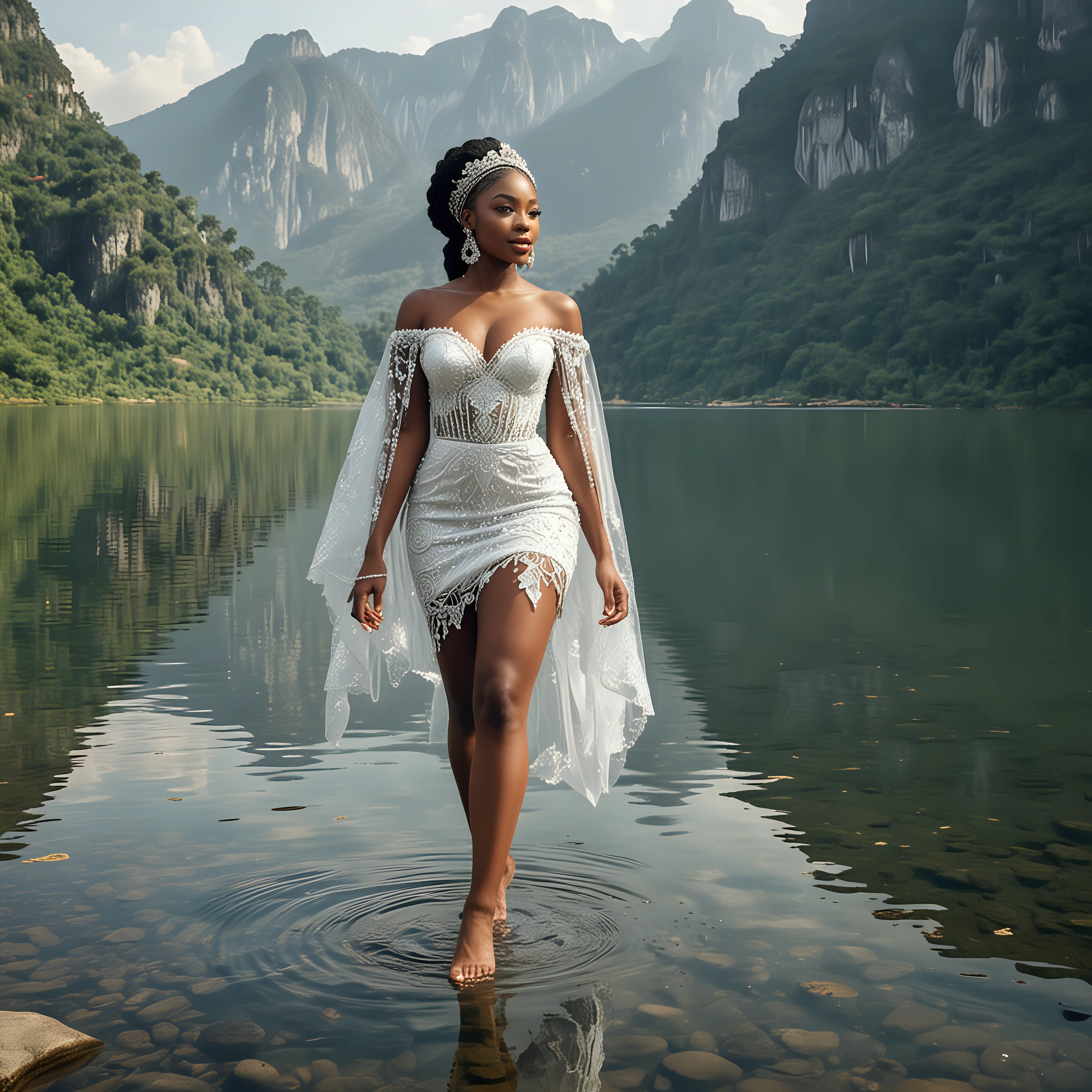Nigerian Beauty Pageant Crystal Lake Serenity Amidst Mountain Majesty