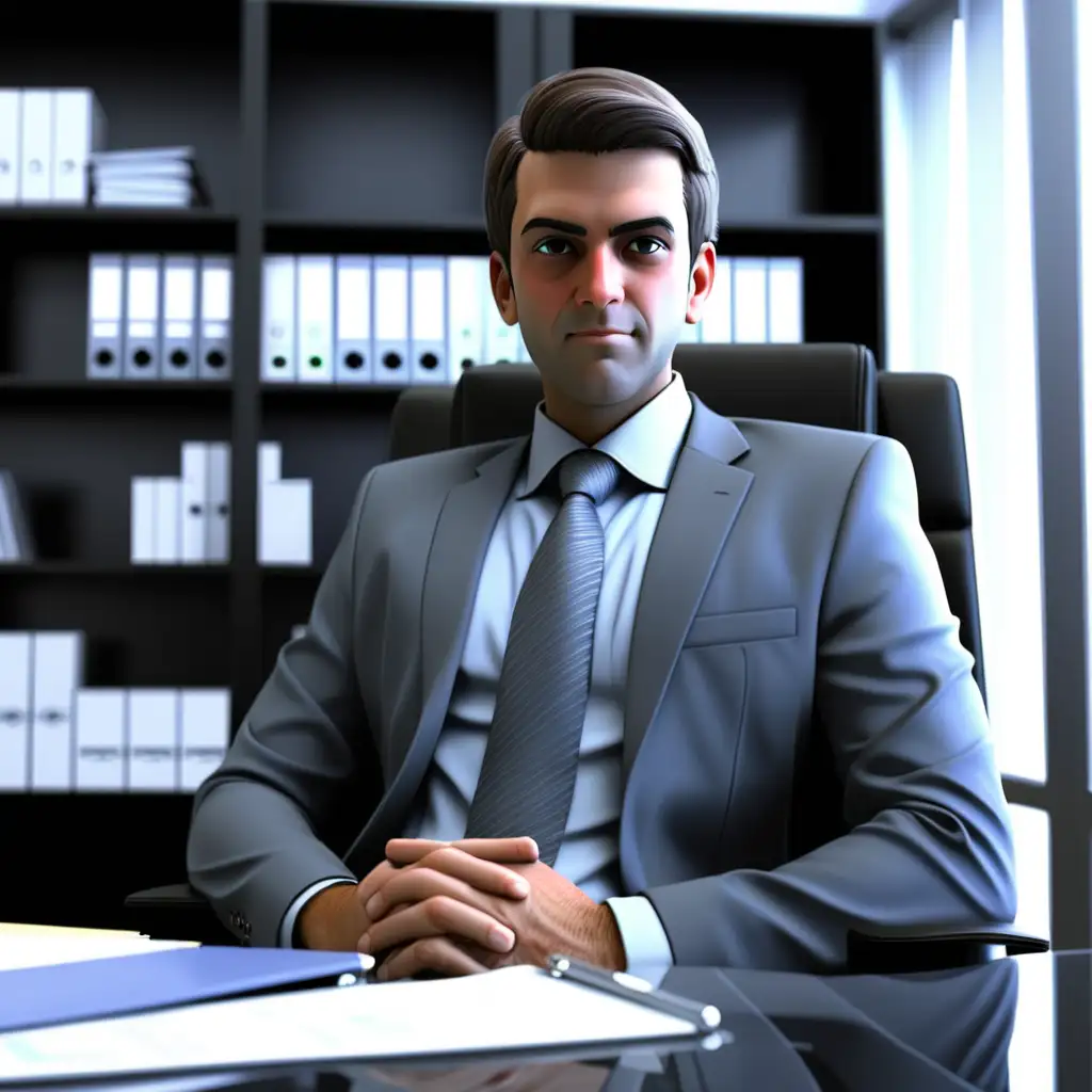 Professional Businessman Working in His Office