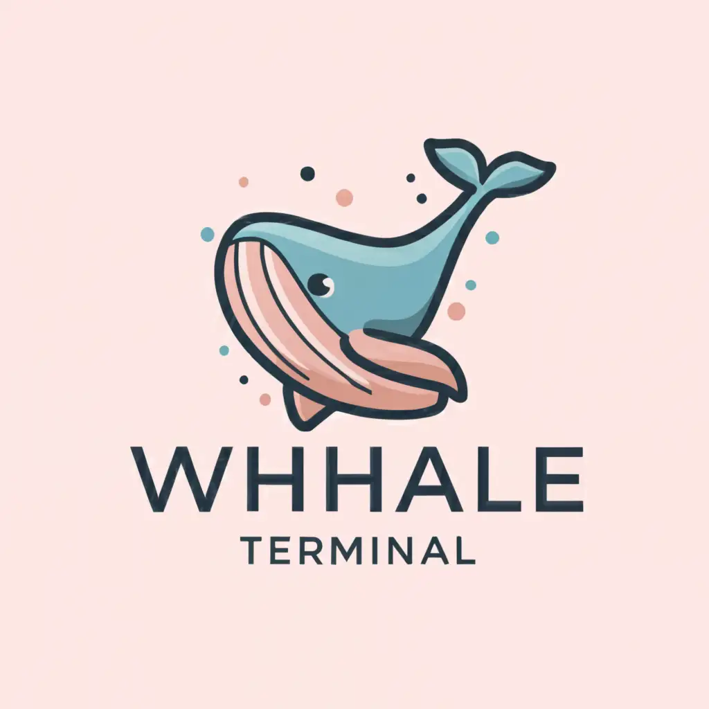 a logo design,with the text "Whale Terminal", main symbol:Whale,Moderate,clear background