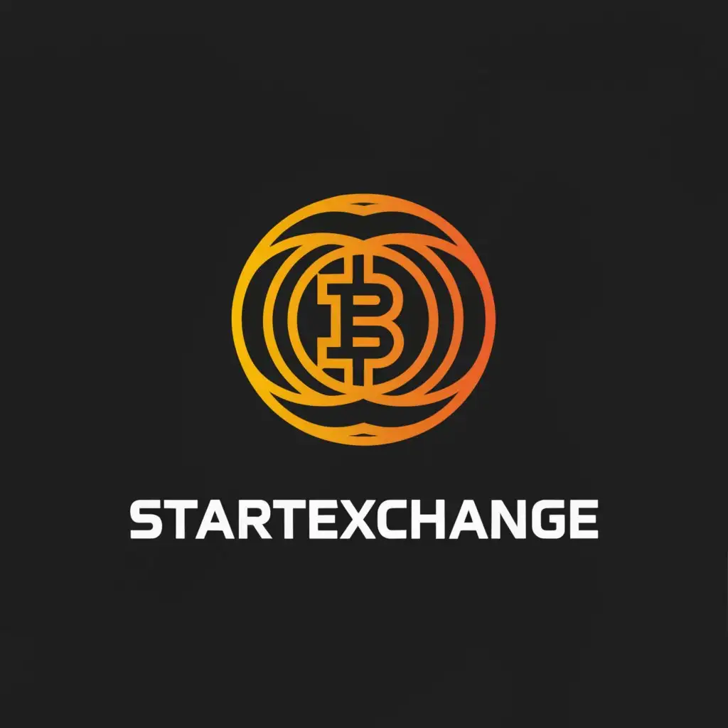 a logo design,with the text "startexchange", main symbol:bitcoin,Moderate,be used in Entertainment industry,clear background