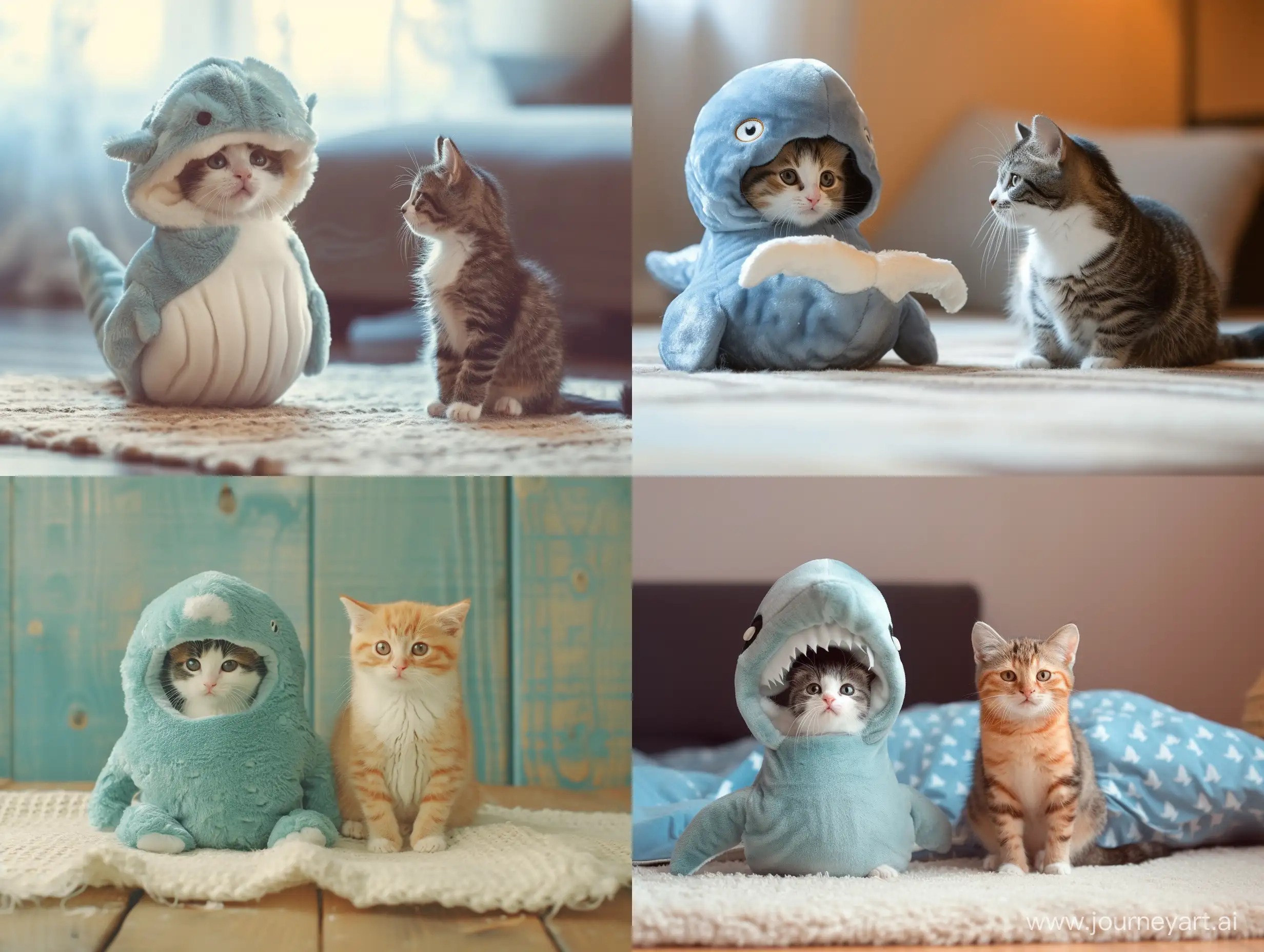 Adorable-Kitten-in-Whale-Costume-Captures-Feline-Affection