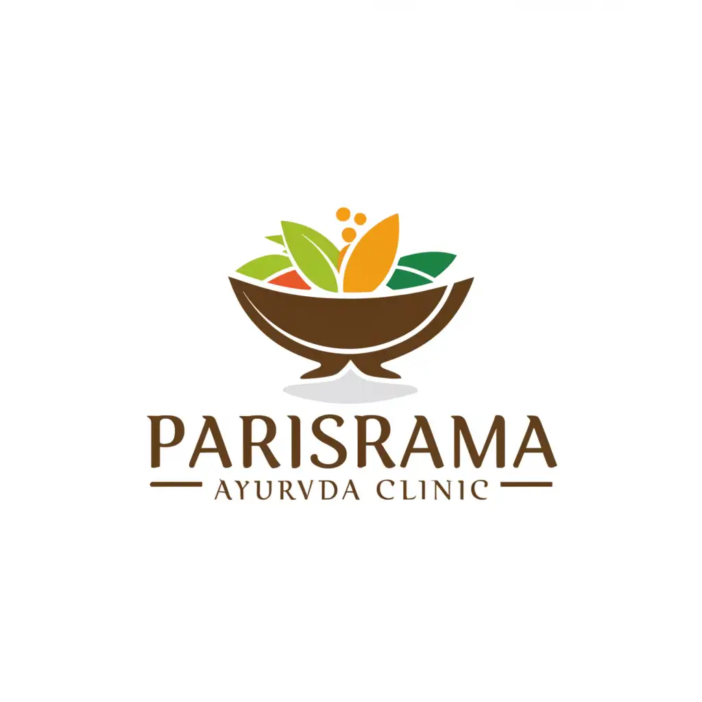 a logo design,with the text "Parisrama Ayurveda clinic", main symbol:Ayurveda Bowl,Moderate,clear background
