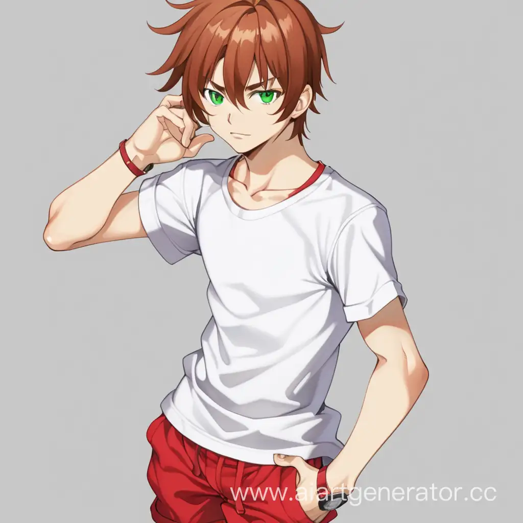 Young-Man-in-White-Tshirt-and-Red-Shorts