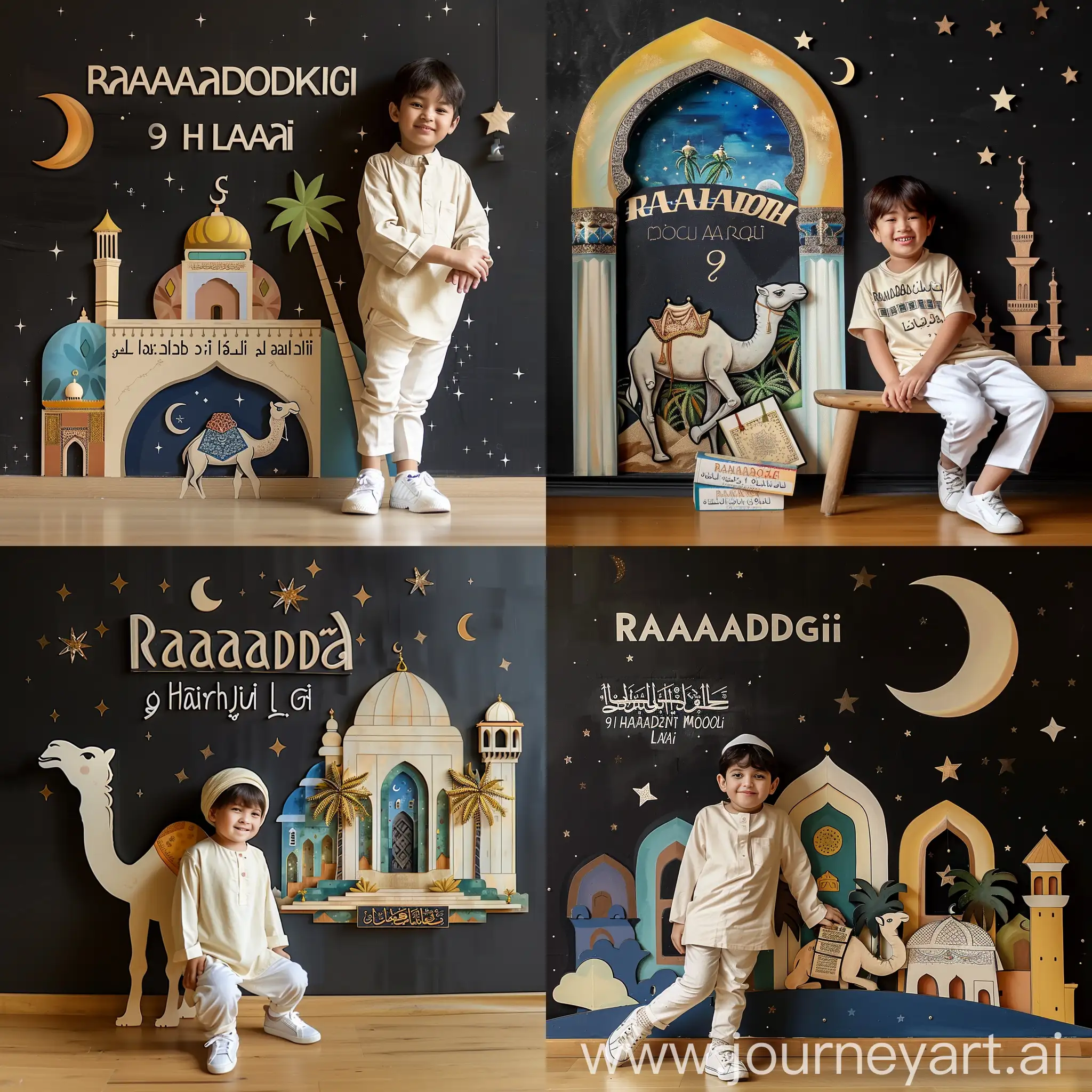 Joyful-Muslim-Child-with-3D-Ramadan-Art