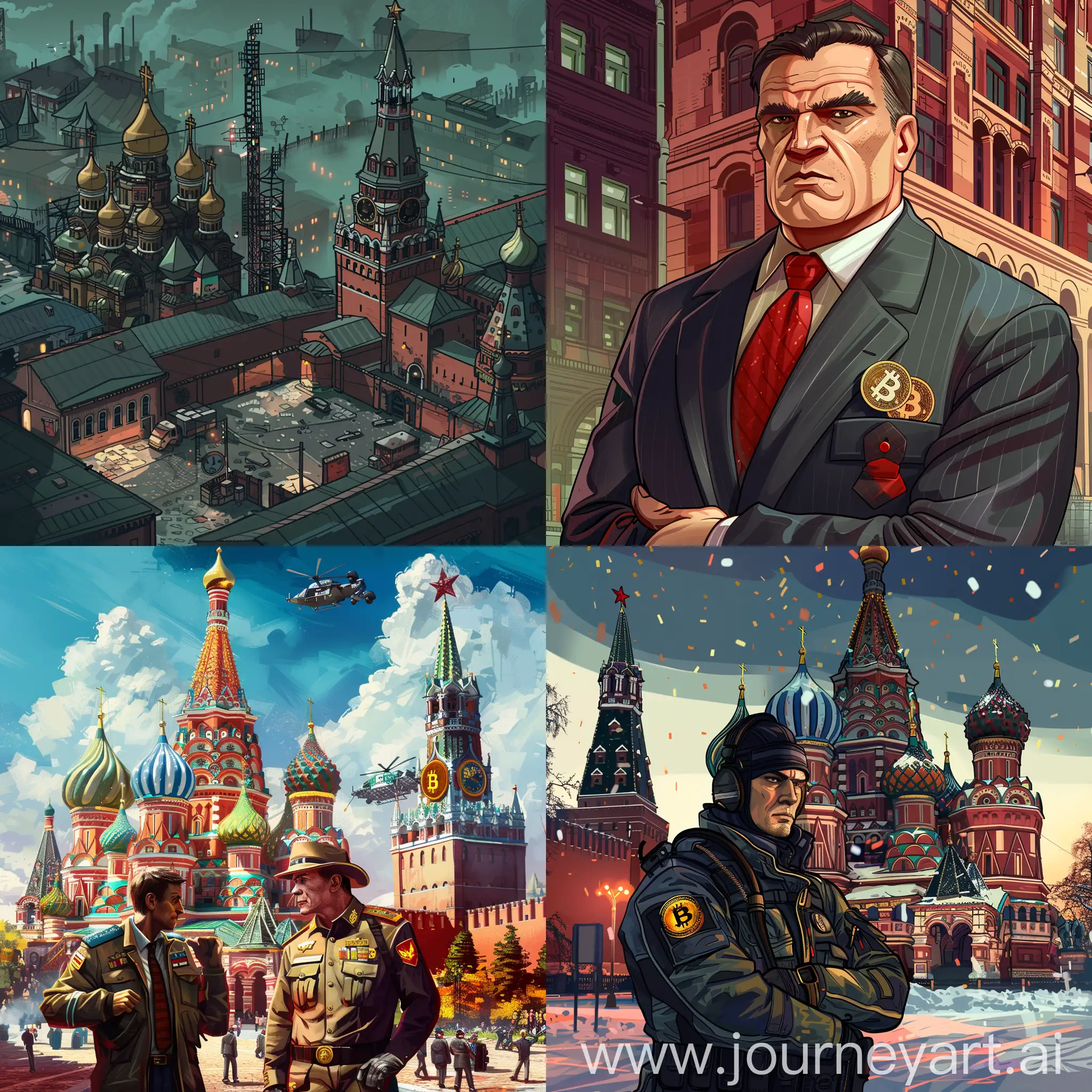 Нарисуй превью для игры про криминальную Россию, привью в честь обновления с добавлением системы майнинга криптовалют