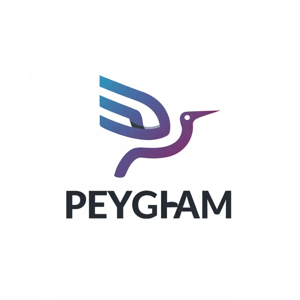 a logo design,with the text "Peygham", main symbol:bird,Minimalistic,be used in Technology industry,clear background