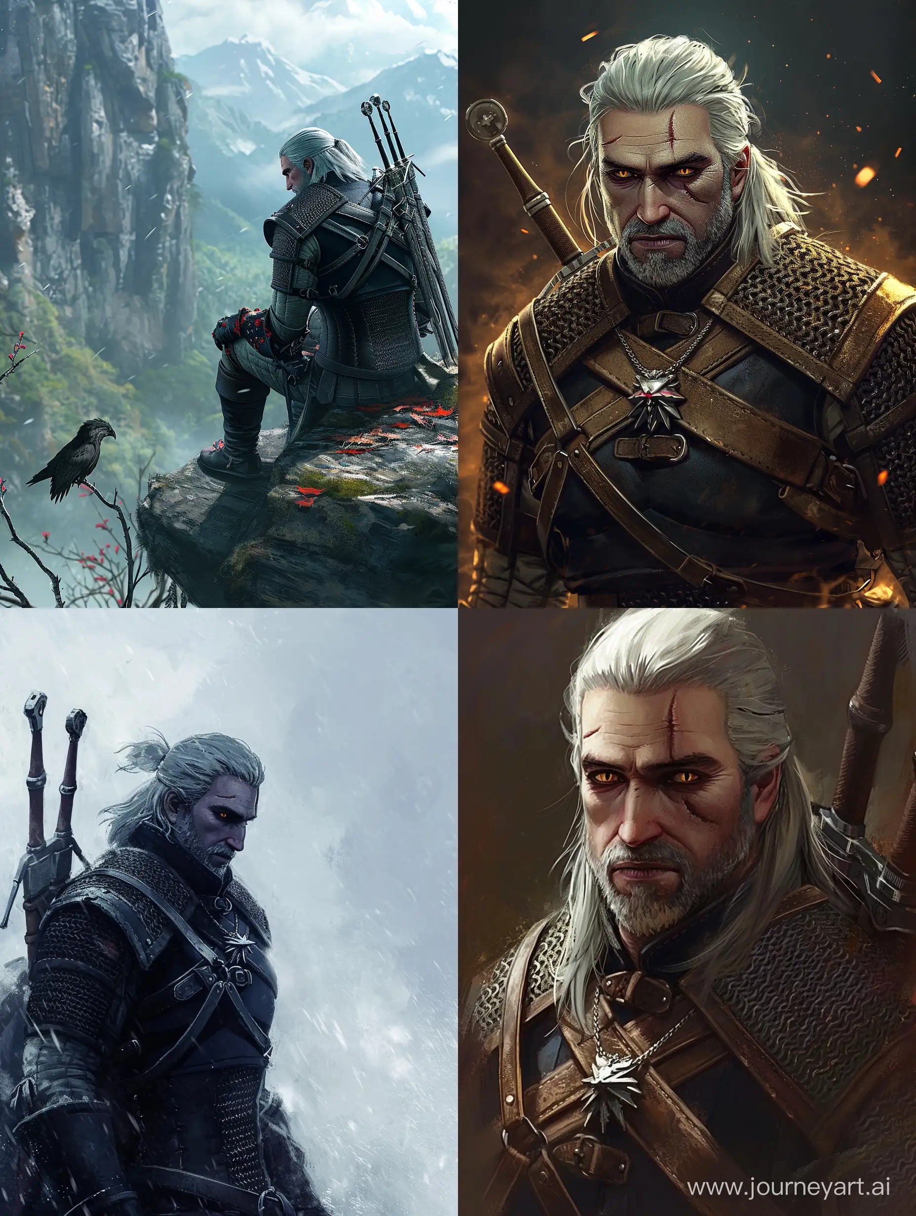 A picture of The Witcher 3 by Studio Ghibli Art Style