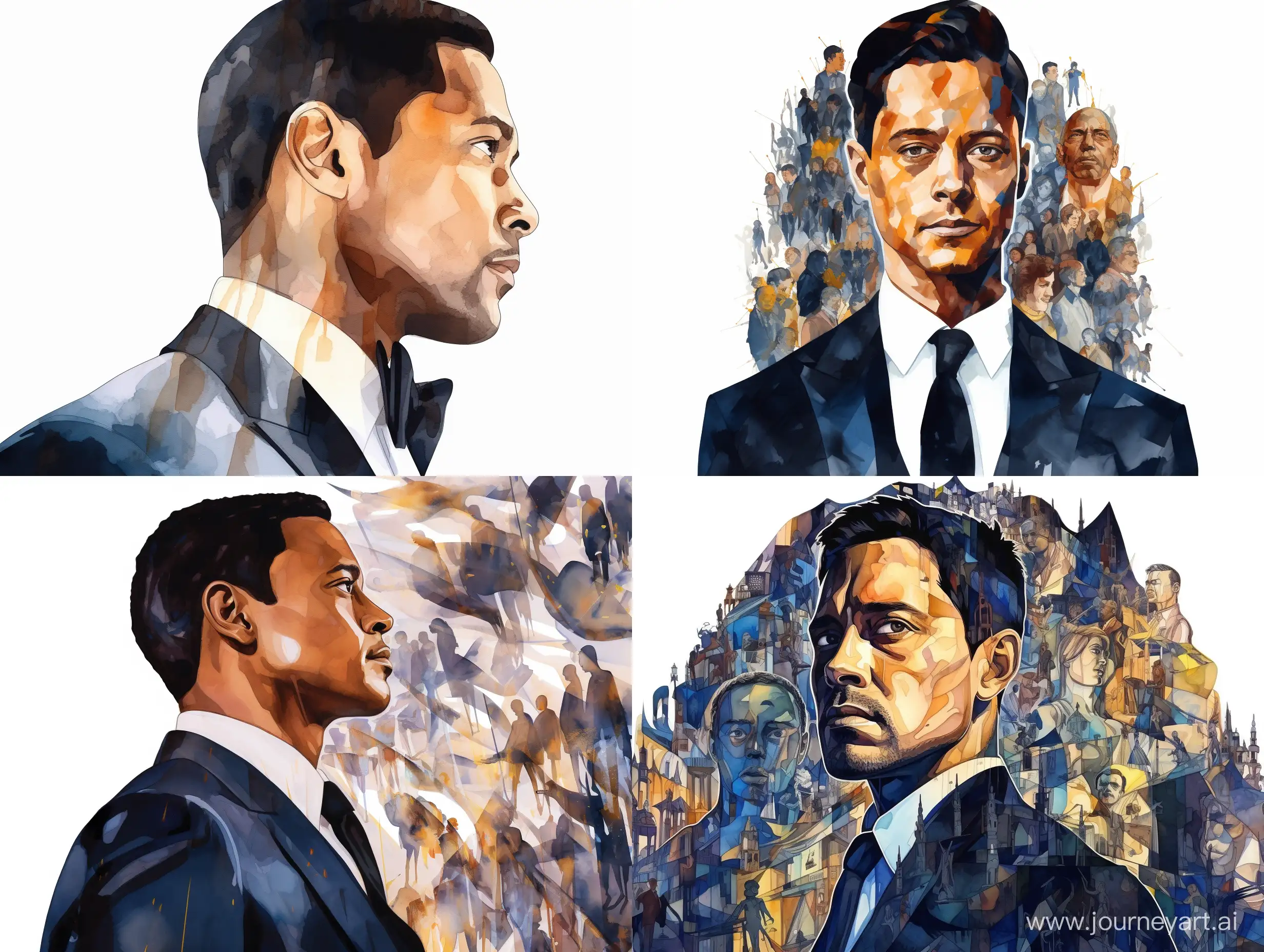Will-Smith-Men-in-Black-Caricature-Portrait-with-Film-Characters