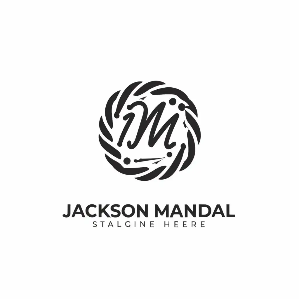 LOGO-Design-For-Jackson-Mandal-Minimalistic-Round-Logo-for-Sports-Food-and-Party-Industries
