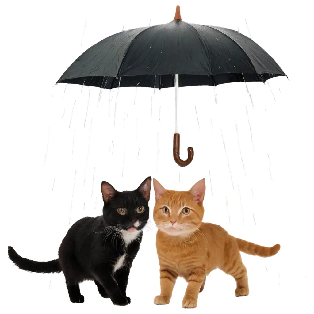 It's raining on cats and dogs.