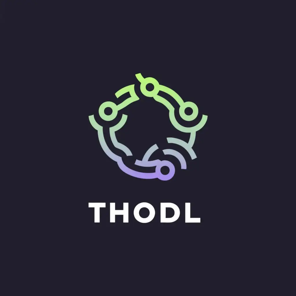 a logo design,with the text "THODL", main symbol:A stylized 'T' symbol representing the initials of the company name 'THODL', surrounded by a chain or circular element as a reference to cryptocurrency staking. The design should convey the concepts of network security, asset growth, and innovation.
The logo should be accompanied by the slogan 'Securing Chains for Tomorrow' in a clean, modern font.
The overall design should be simple, recognizable, and closely tied to the core competencies of THODL - DigitalYieldFarm, reflecting values such as safety, growth, and technological advancement.
The color palette should be professional and evoke a sense of trust and reliability, potentially using shades of blue, gray, or metallic tones.
The final logo should be visually striking, memorable, and effectively communicate the essence of the THODL - DigitalYieldFarm brand.,Minimalistic,be used in Technology industry,clear background