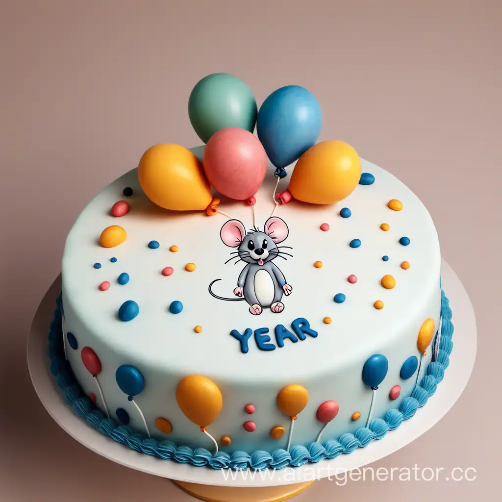 OneYearOlds-Cake-Celebration-with-Mouse-Drawing-and-Balloons