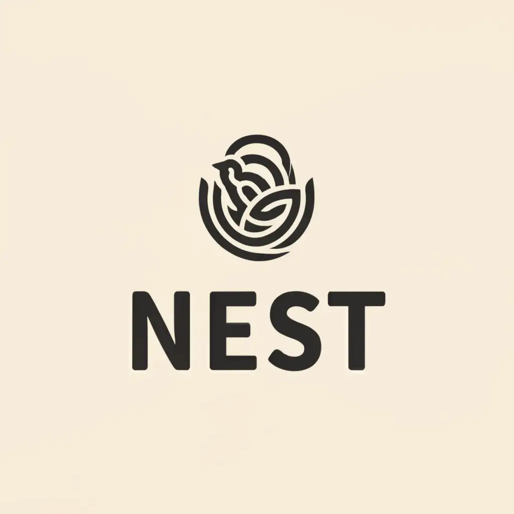 a logo design,with the text "nest", main symbol:nest, idea, bird,Moderate,be used in Events industry,clear background
