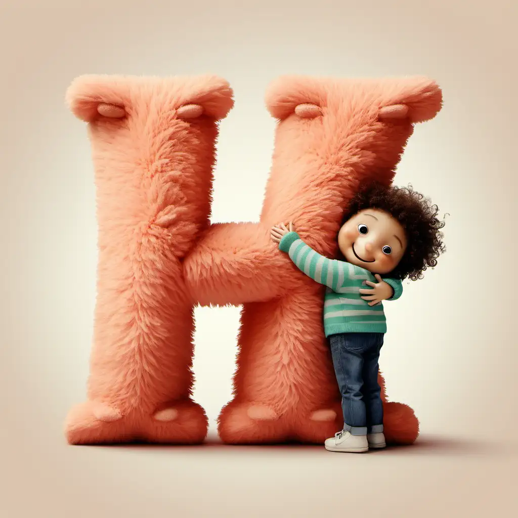 Warm Hugs Illustration of an Affectionate Letter H Embracing