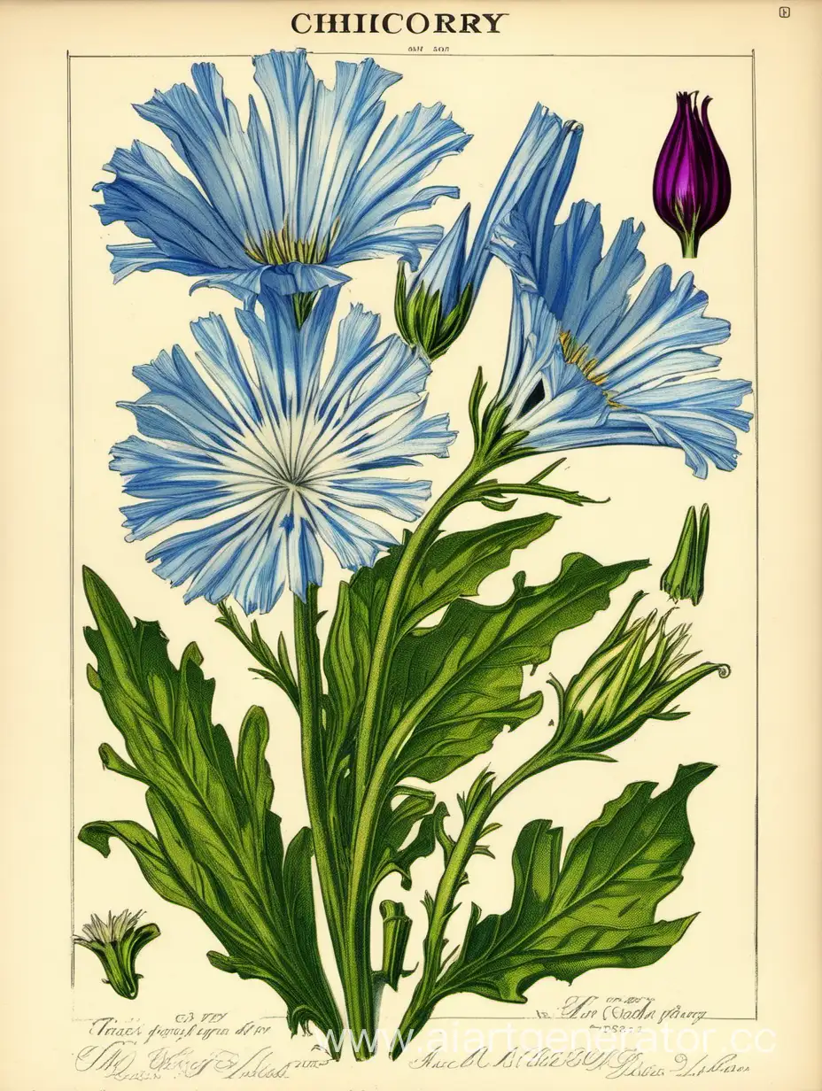 Vibrant-Chicory-Blossoms-in-a-Sunlit-Meadow