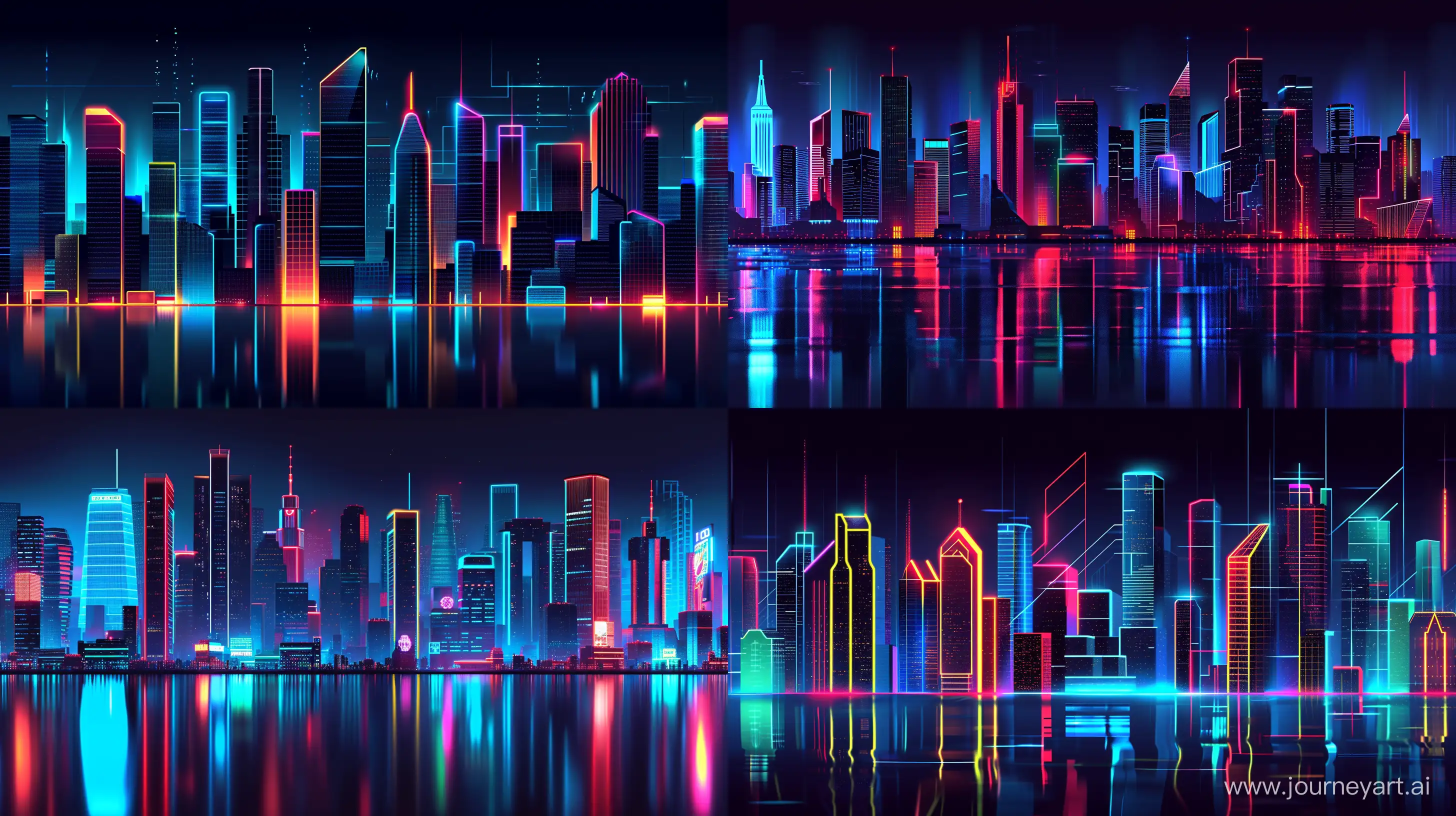 Vibrant-Neon-City-Skyline-at-Night-4K-Wallpaper