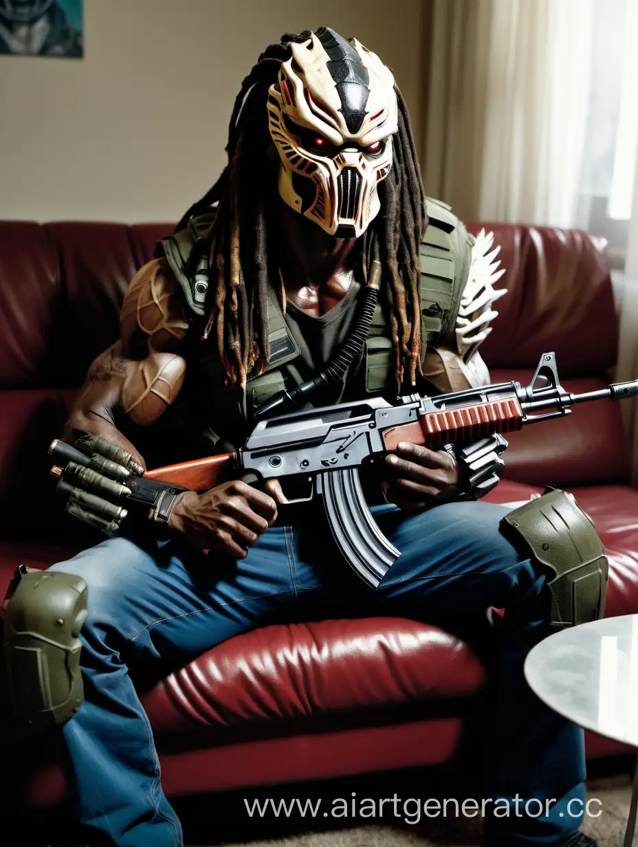 Rebellious-Predator-Relaxing-with-AK74-on-Couch