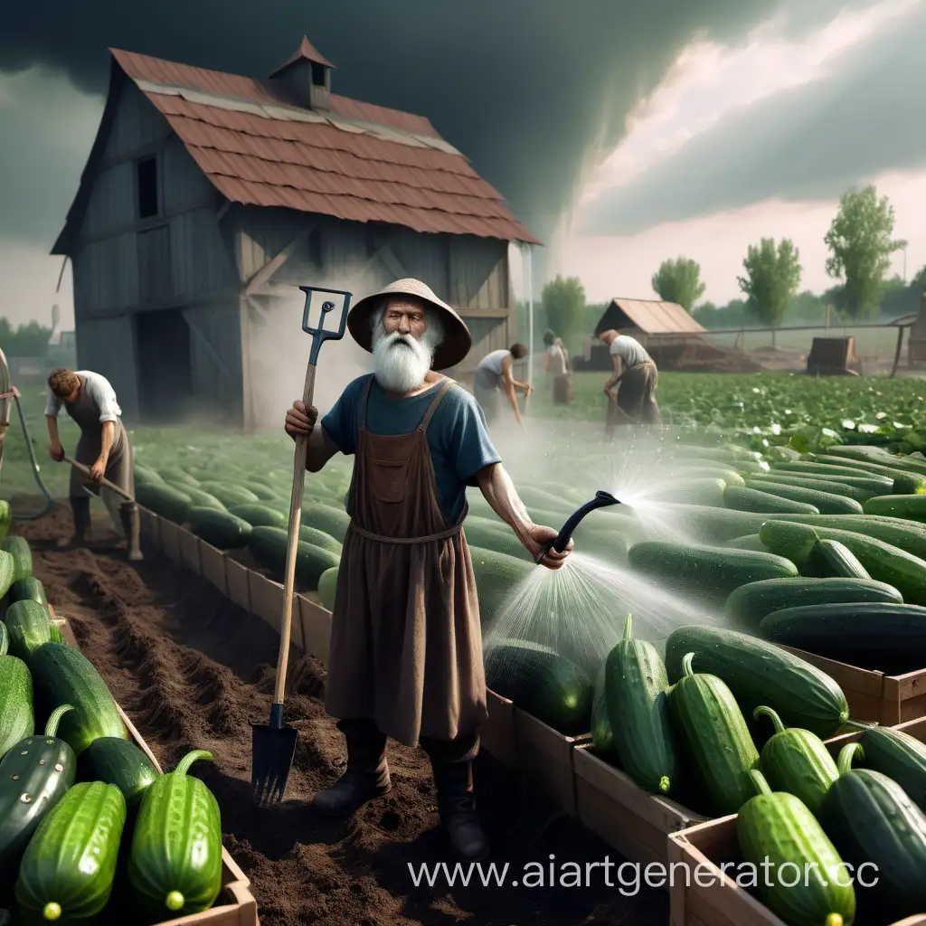 Serf-Tending-Cucumber-Farm-in-PostApocalyptic-Setting