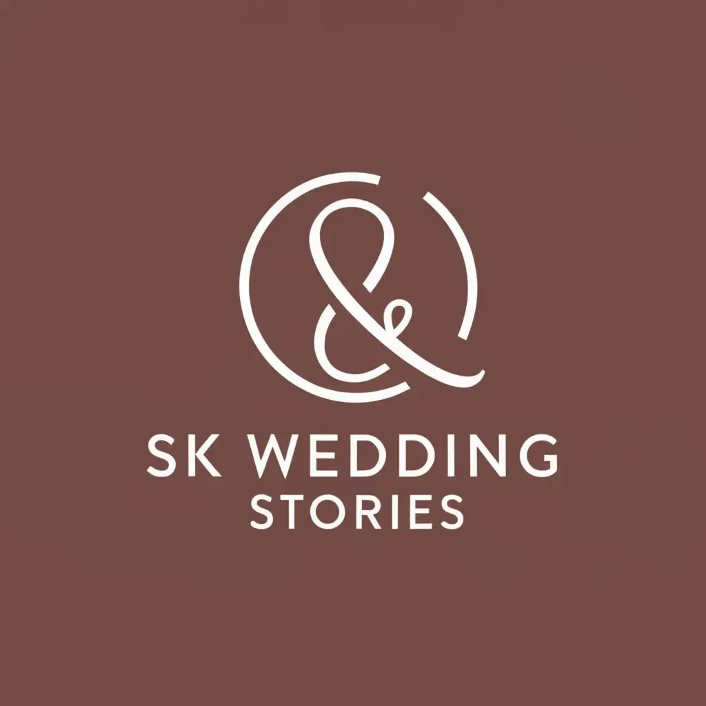 a logo design,with the text "SK WEDDING STORIES", main symbol:Pic symbol,Minimalistic,clear background