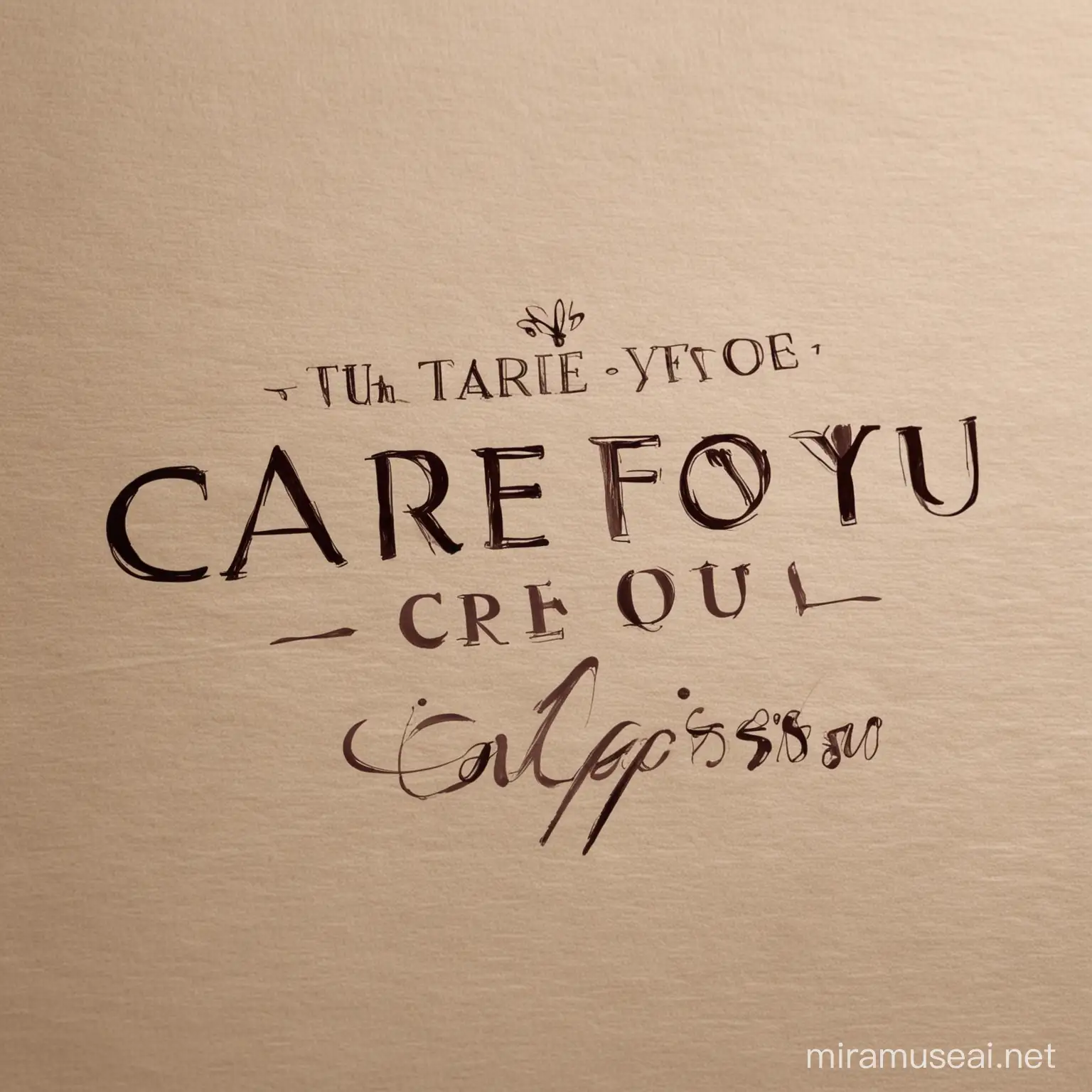 logo with the name "care for you" that the following characteristics: premium, sophistication and readability