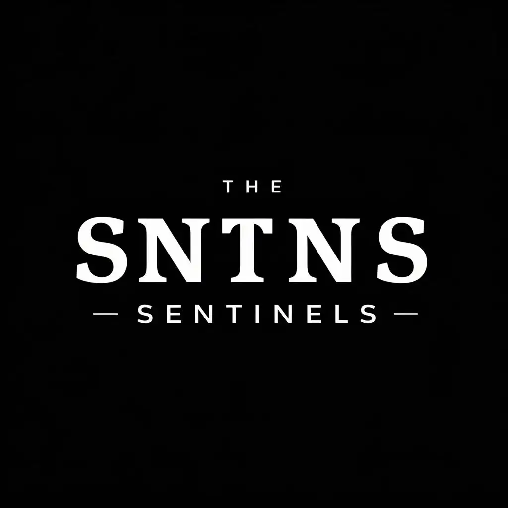 logo, SNTNS, with the text "The Sentinels", typography, be used in Finance industry