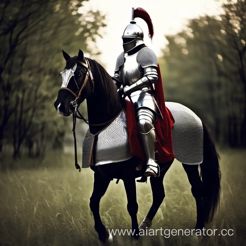 Рыцарь в броне на коне с кароной на голове