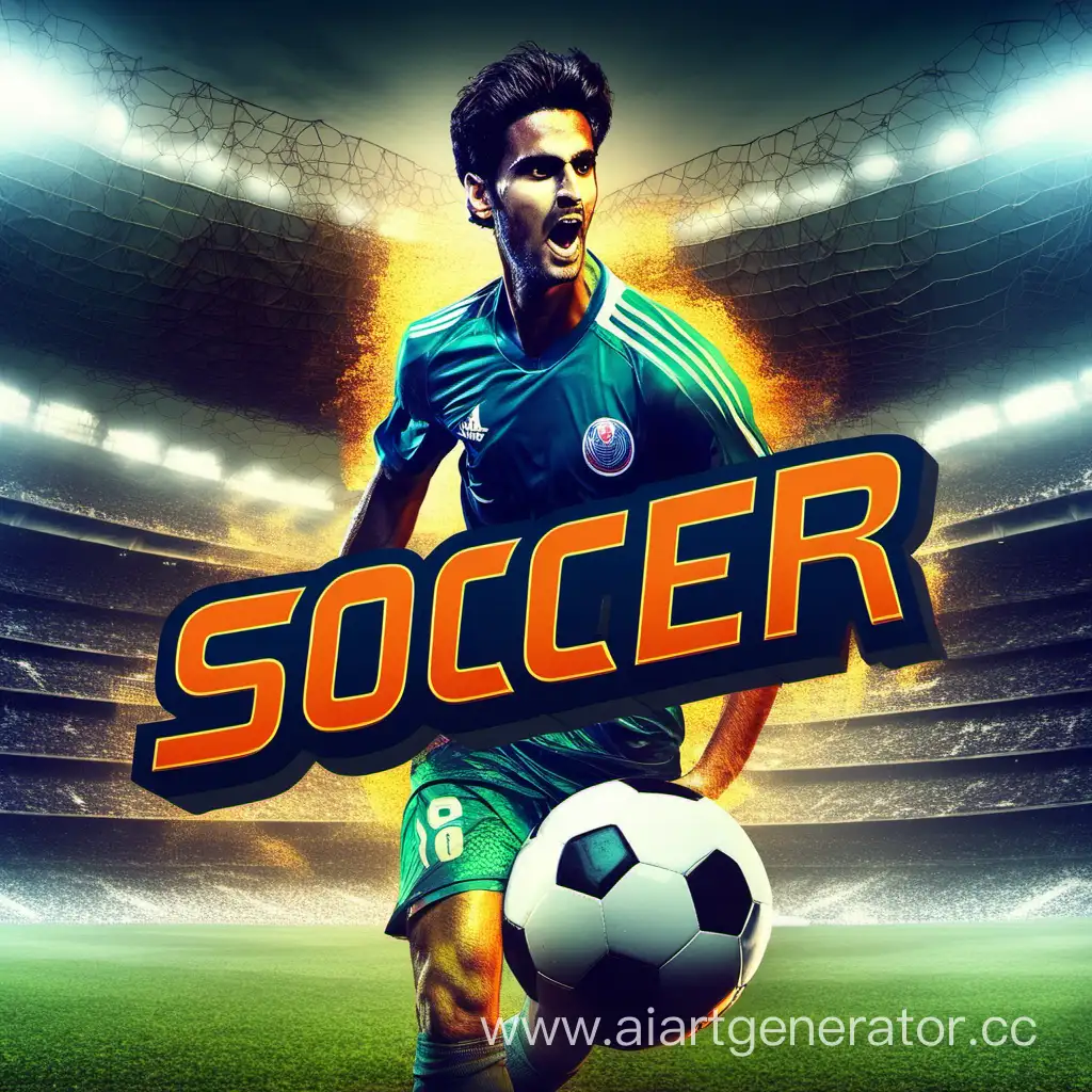 шапка для ютуб-канала "soccer kaif" по футболу, должно быть видно название