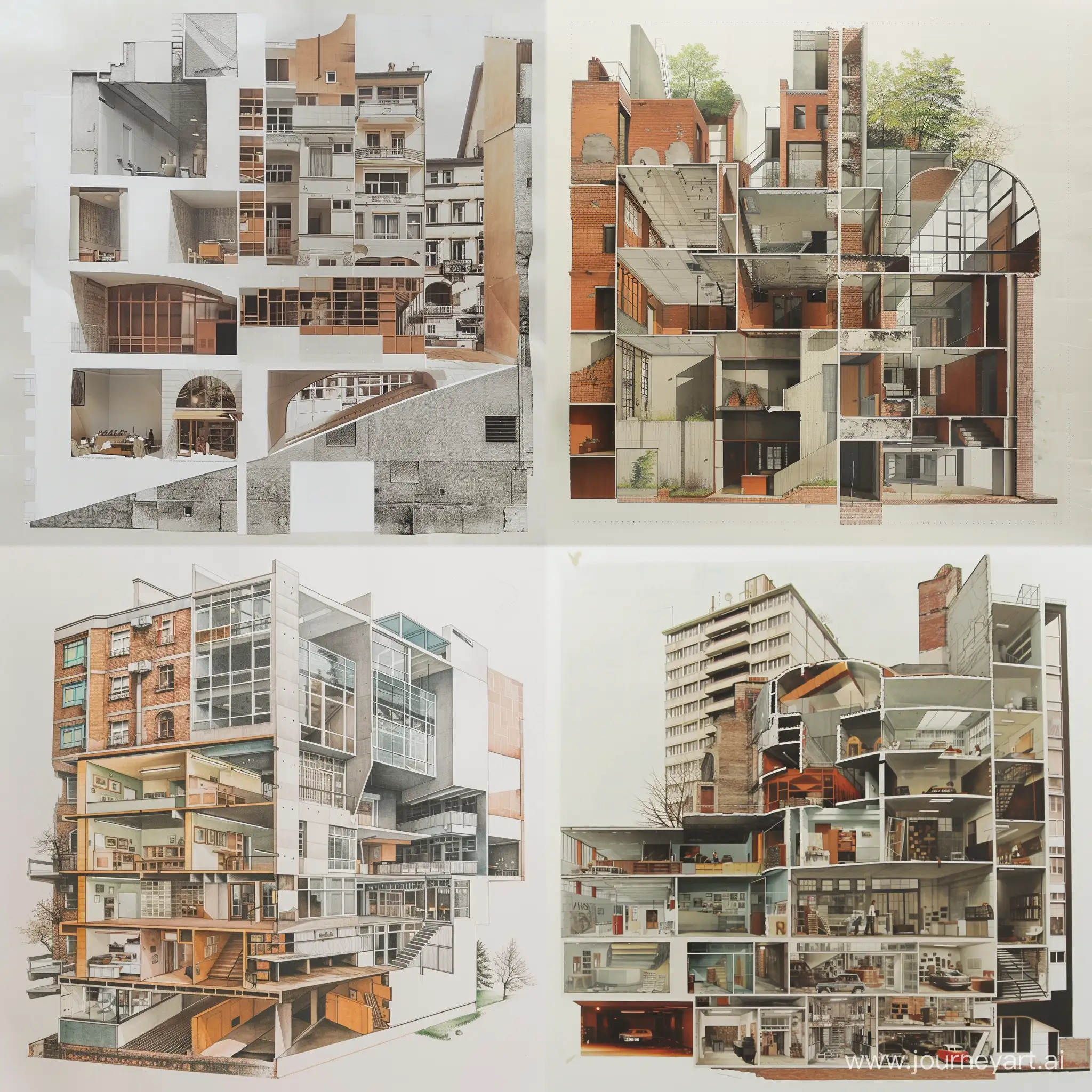Urban-Architecture-Collage-Detailed-Buildings-Cutaway-View