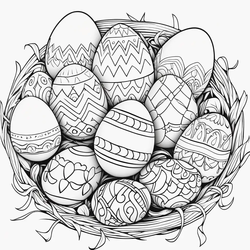Easter eggs for coloring very easy one egg for one page