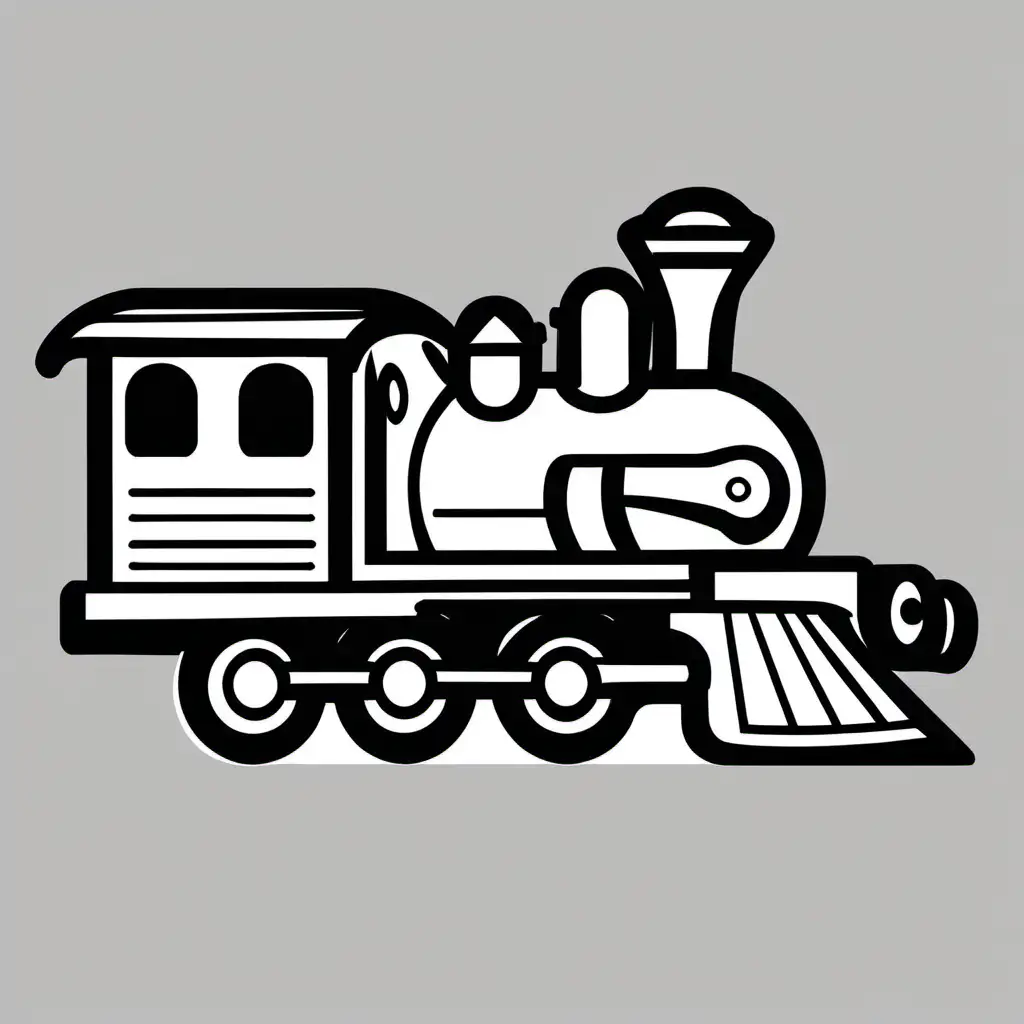 Minimalistic Black and White Train Sketch