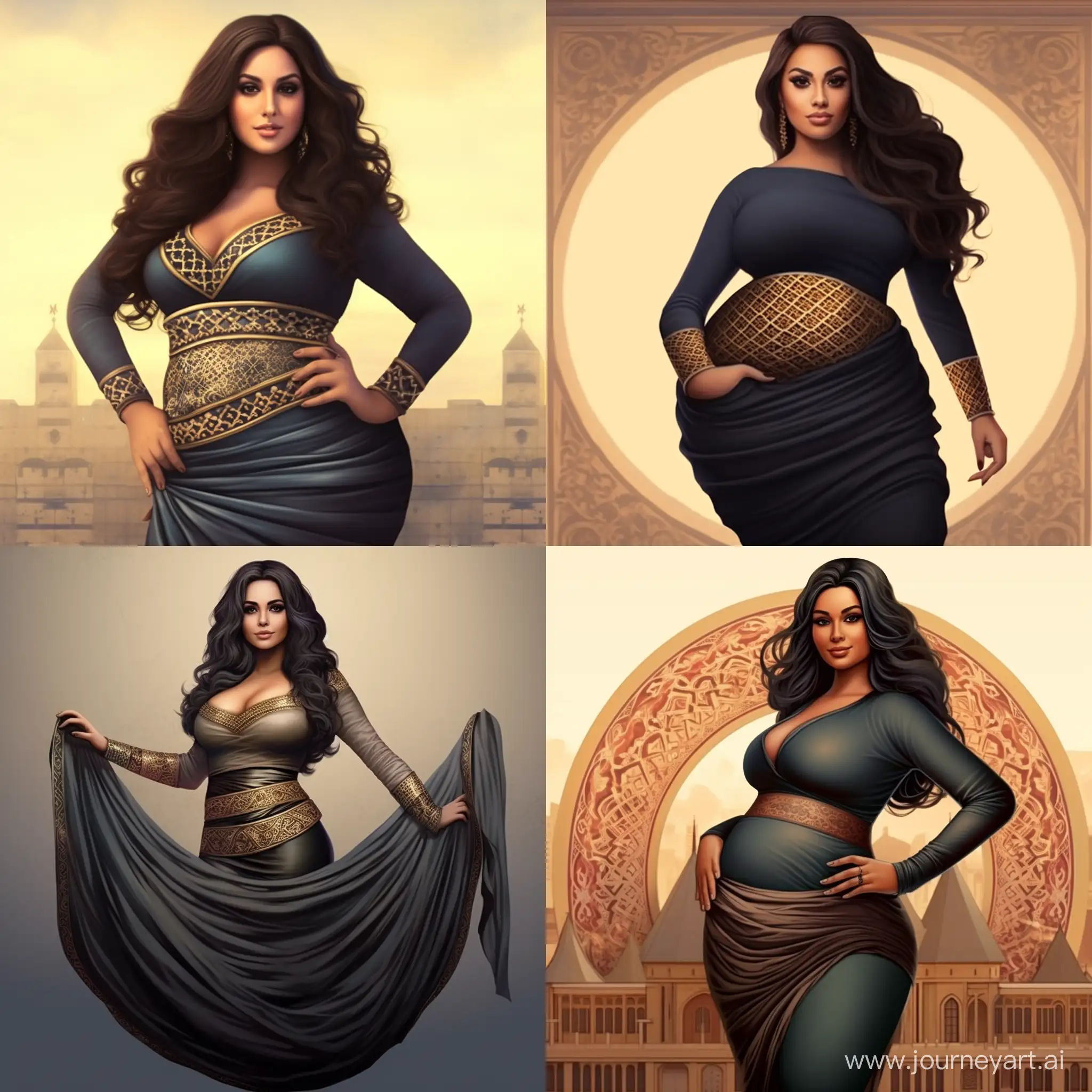 An Arab women curvy attractive body