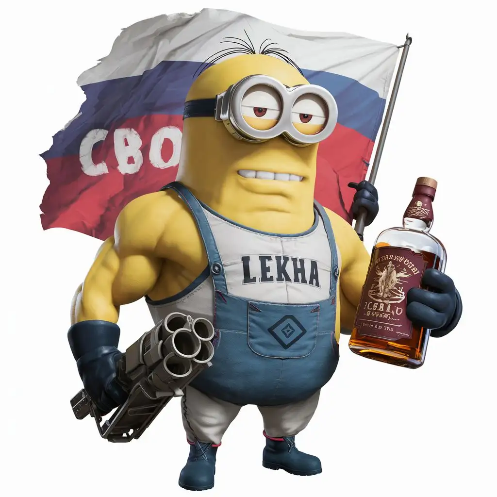 Muscular-Yellow-Minion-in-Bulletproof-Vest-with-Russian-Flag-and-Grenade-Launcher