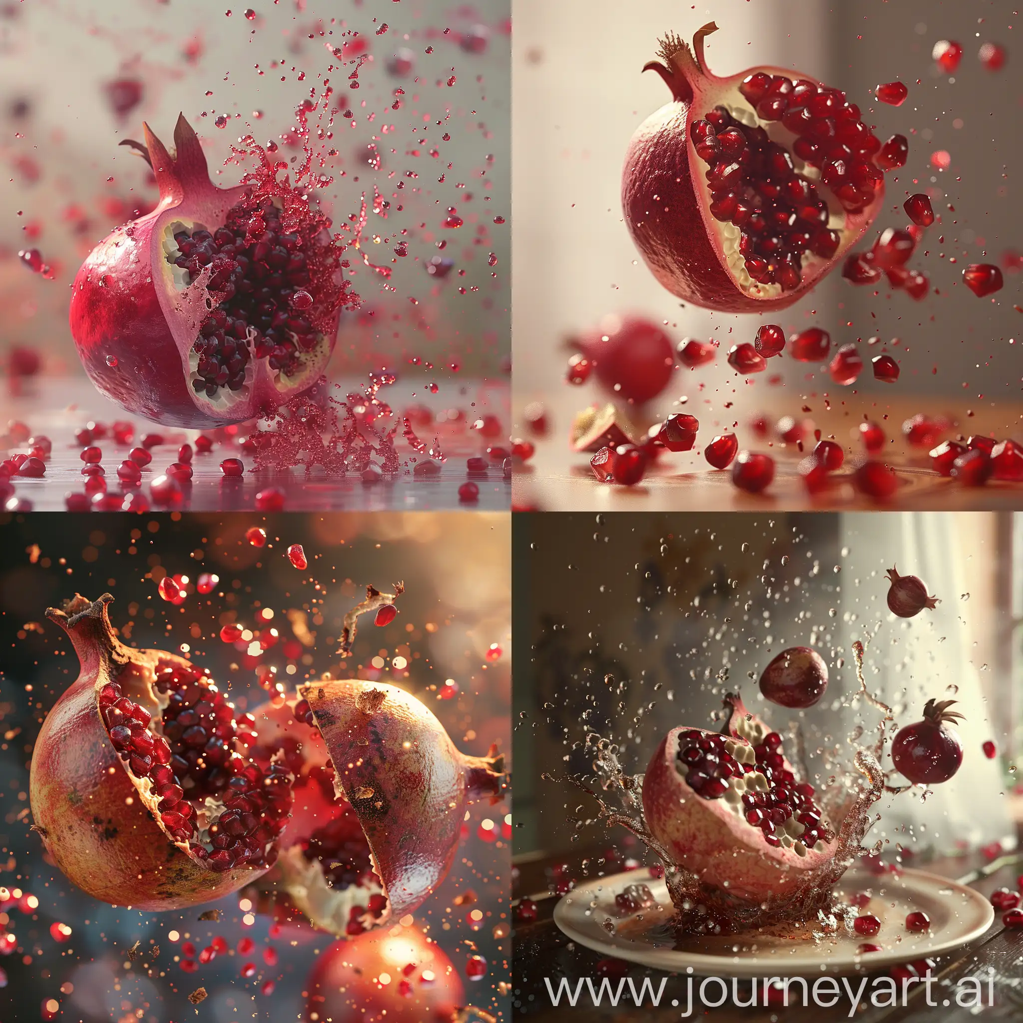 Pomegranate explodes :: 3d animation 