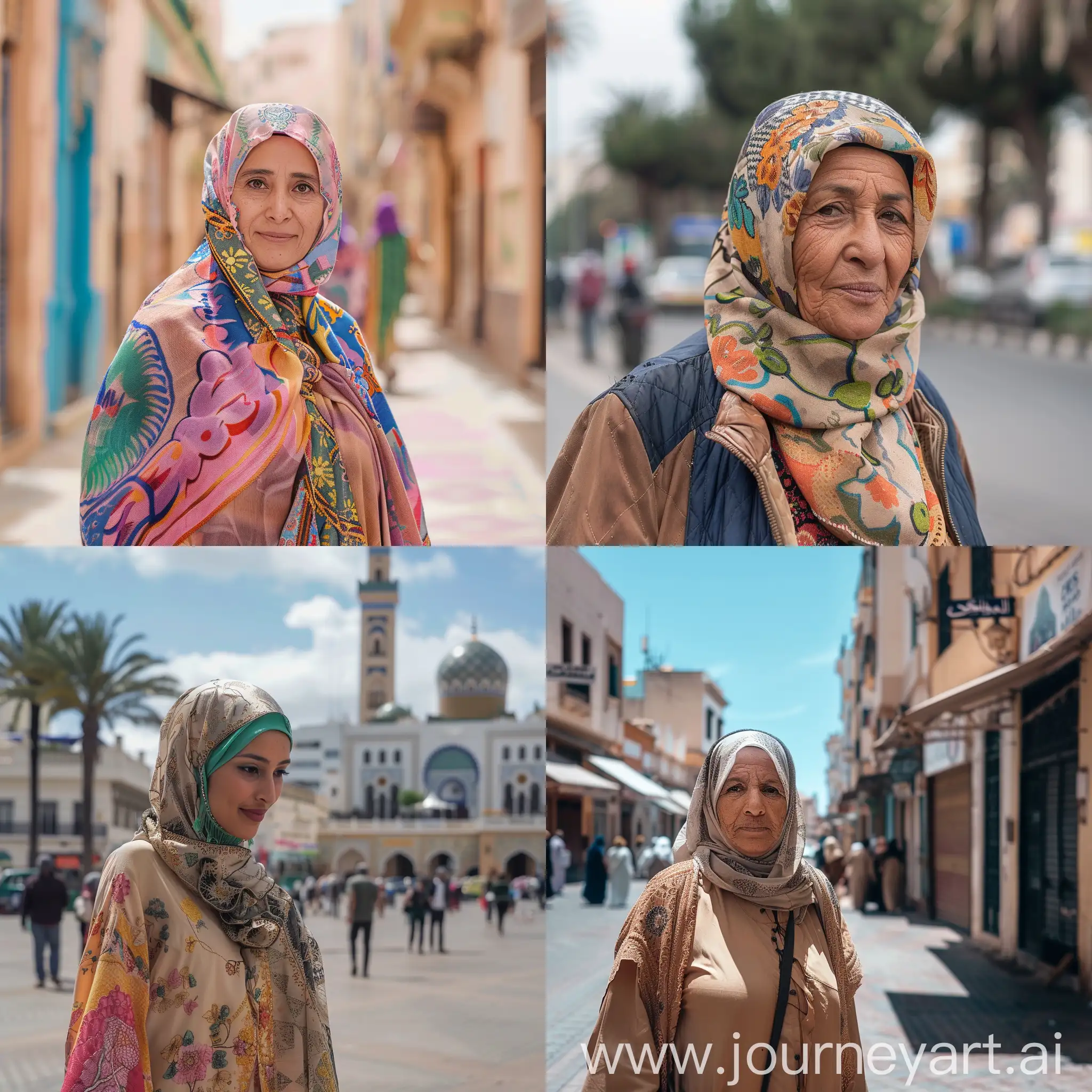 Moroccan lady in Rabat in the middle of the city center
