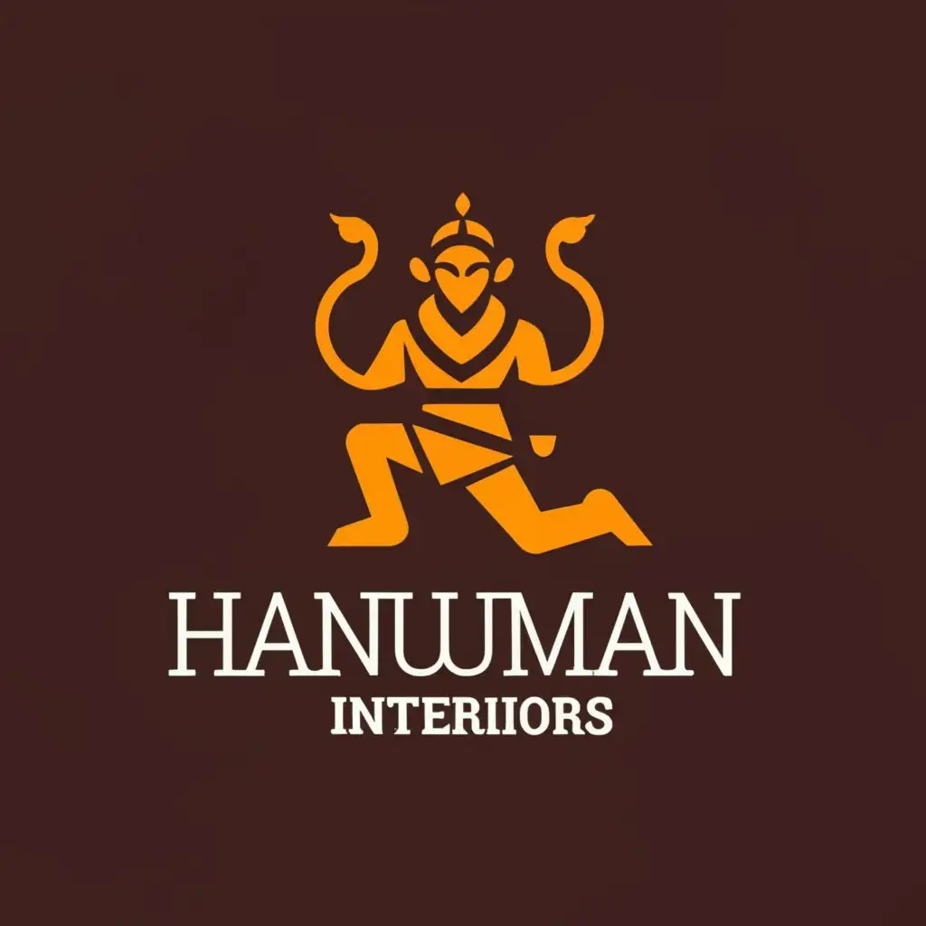a logo design,with the text "HANUMAN INTERIOR'S", main symbol:HANUMAN,Moderate,be used in Home Family industry,clear background