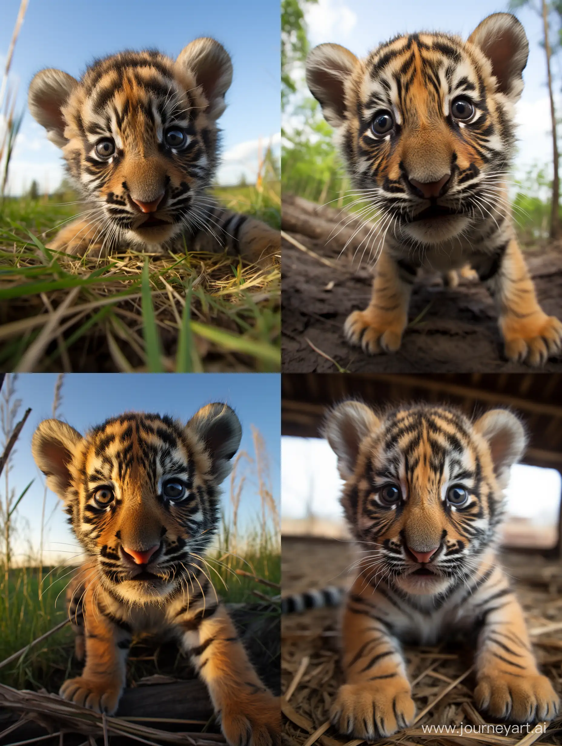 Adorable-Tiger-Cub-in-Festive-Snowy-Setting