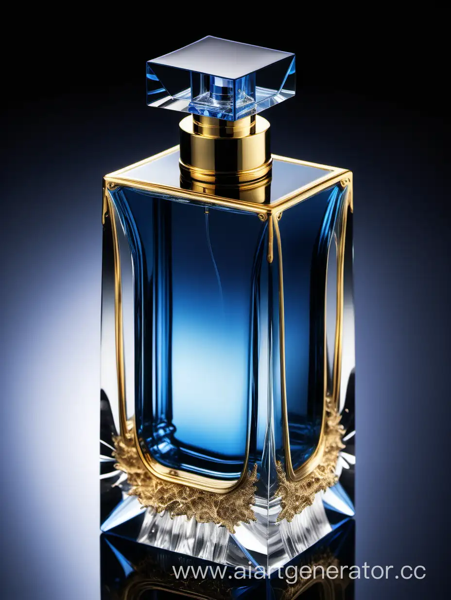 Elegant-Crystal-Perfume-Bottle-with-Blue-Black-and-Gold-Accents