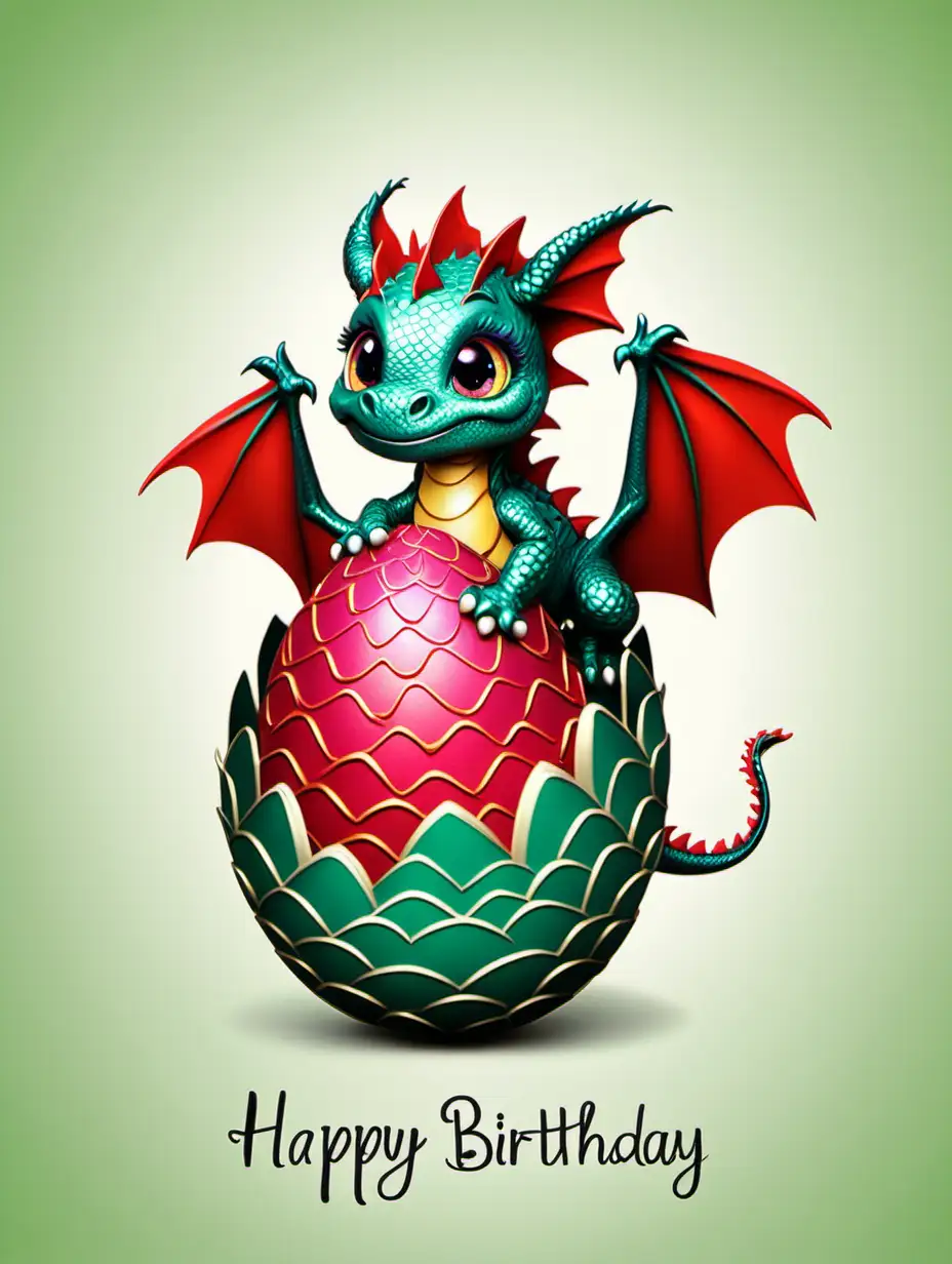 Adorable Dragon Egg Birthday Greeting Card