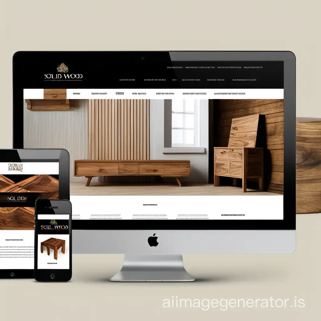 website design for a producer of solid wood furniture