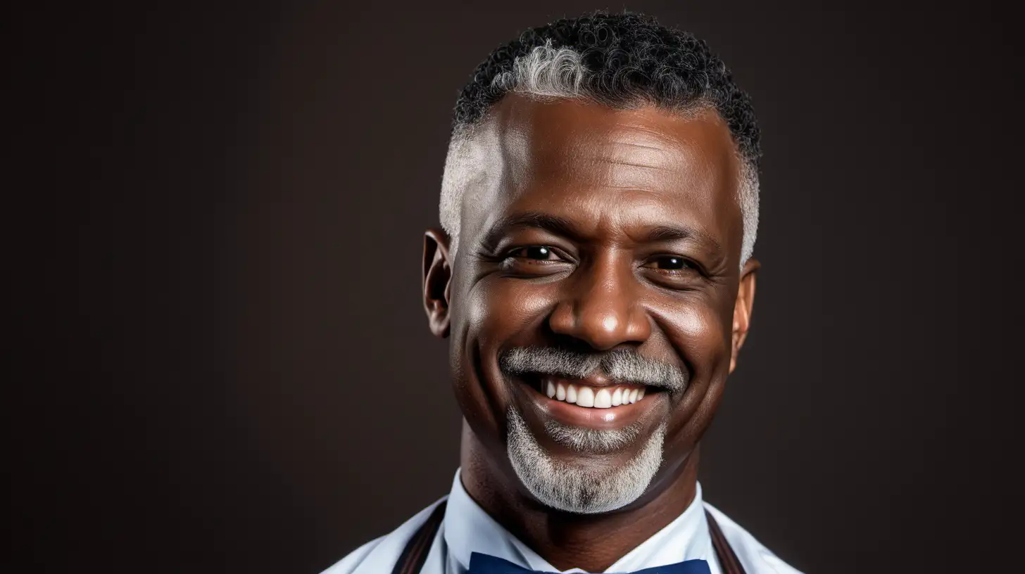 Smiling MiddleAged African American Barber Headshot