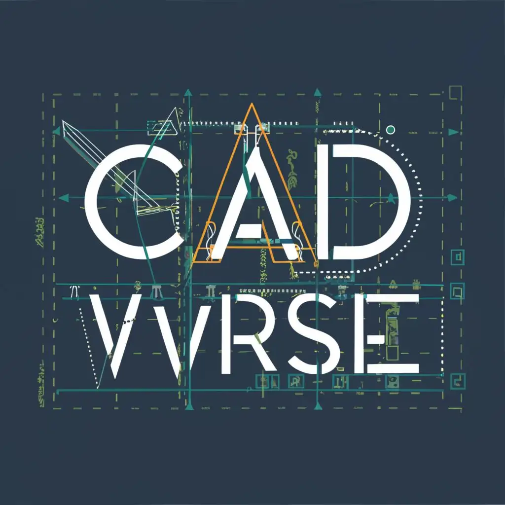 logo, CAD drawings, with the text "CAD VERSE", typography, be used in Education industry