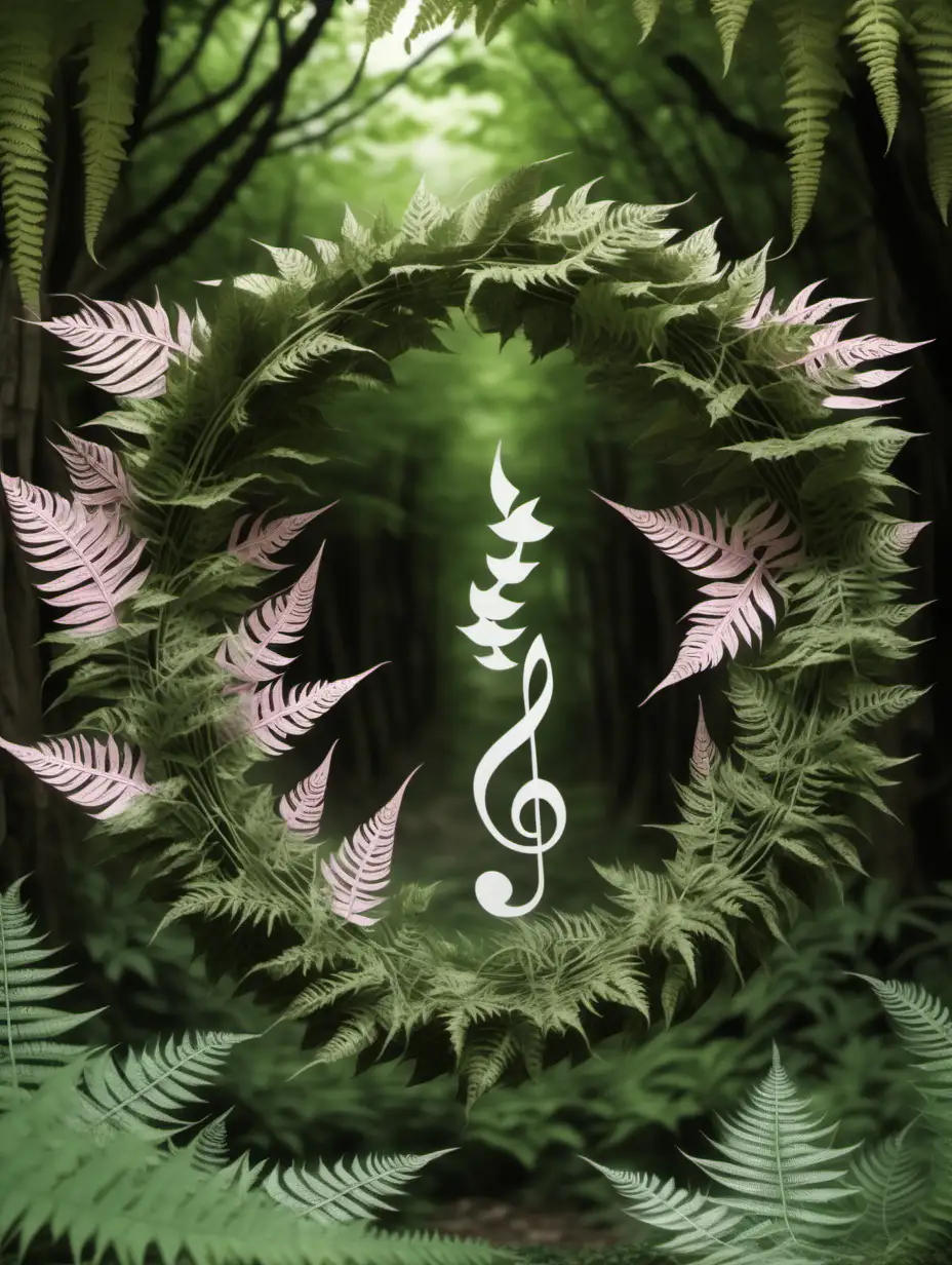 Enchanted Forest Musical Note Wreaths and Fern Leaves