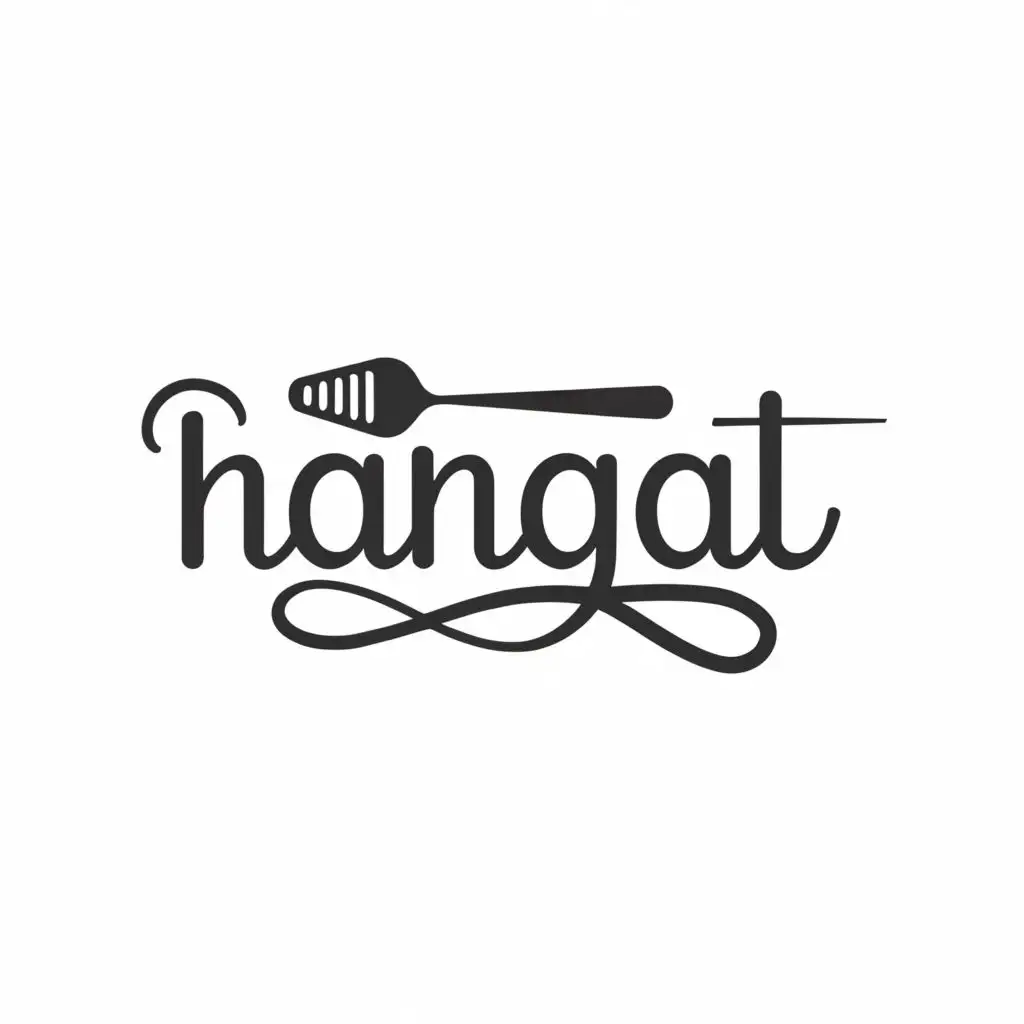 a logo design,with the text "MANGAT", main symbol:dish, M ,Minimalistic,be used in Restaurant industry,clear background