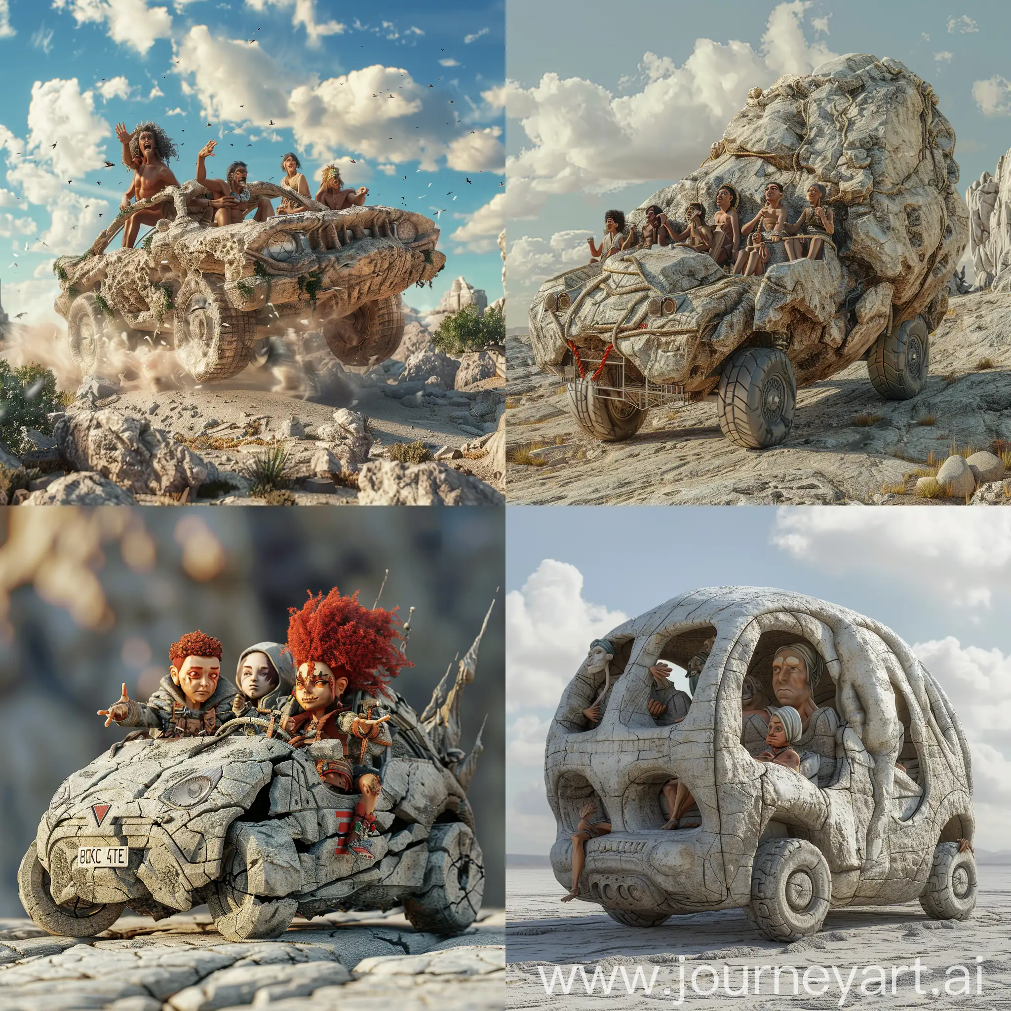 stonge age people driving a car out of stone, hyper realistic anime, anime style 4 k, fierce expression 4k, photorealistic anime, realistic anime 3 d style, 4k highly detailed digital art, ultra detailed portrait, 8k high quality detailed art, anime highly detailed