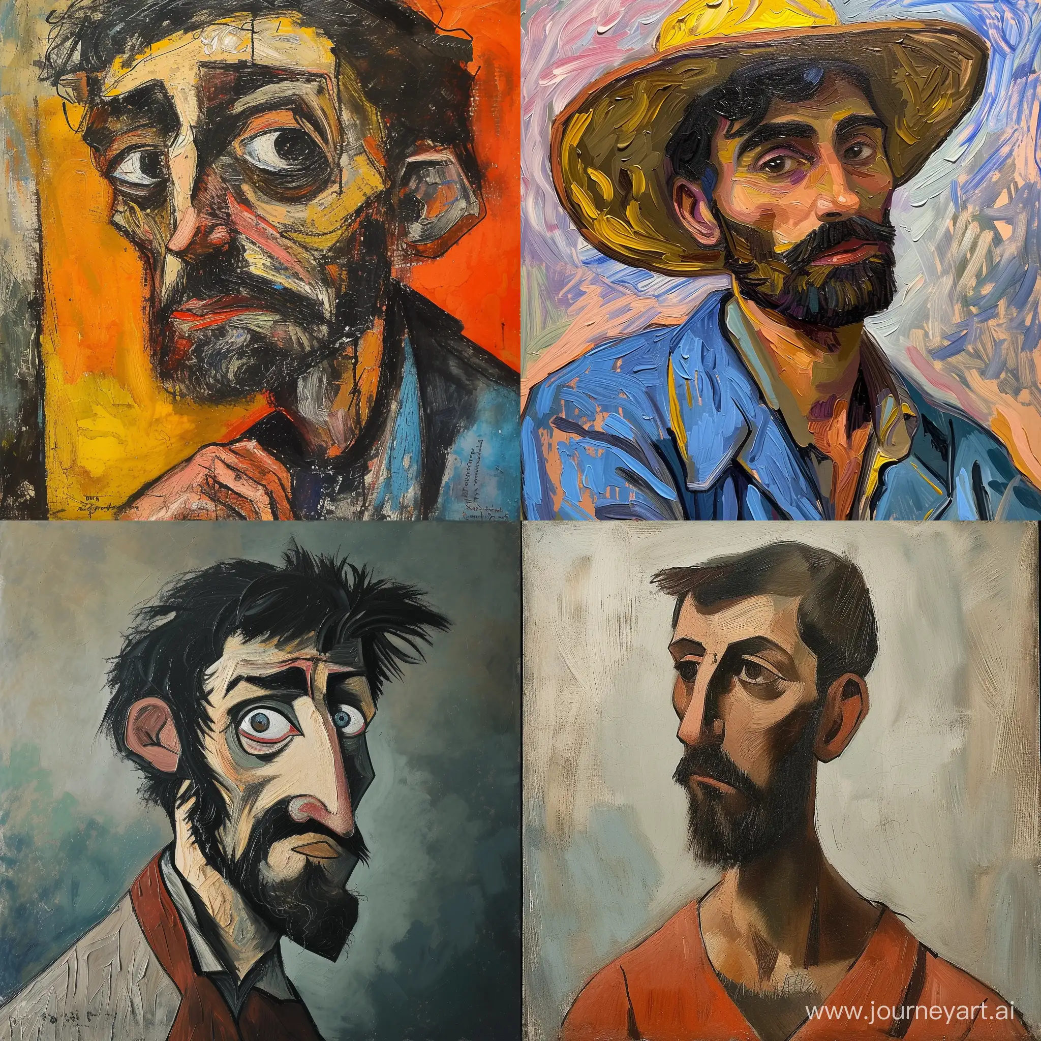 Colorful-PicassoInspired-Portrait-of-a-Man