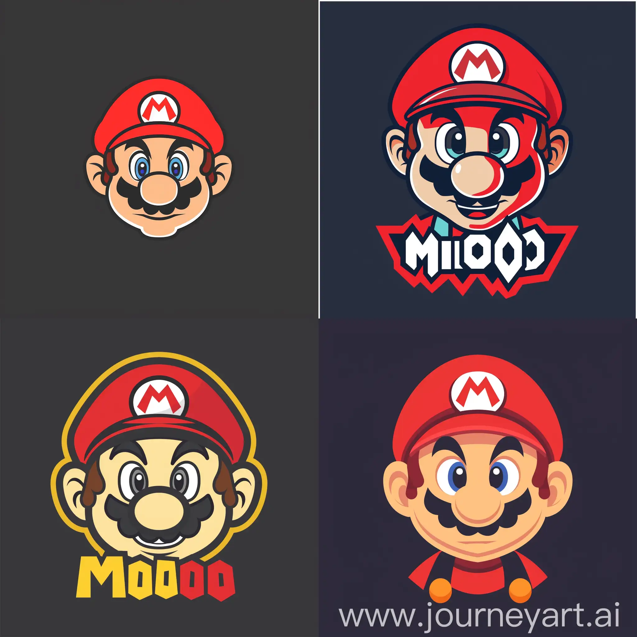 Логотип в стиле марио для программы тестирования ПО "Mario" он должен быть супер минималистичным и в то же время стильным и современным