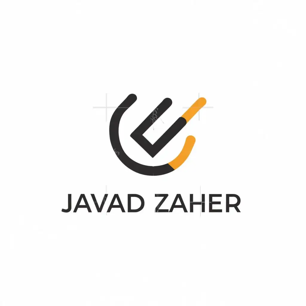 a logo design,with the text "Javad Zaher", main symbol:check,Minimalistic,clear background