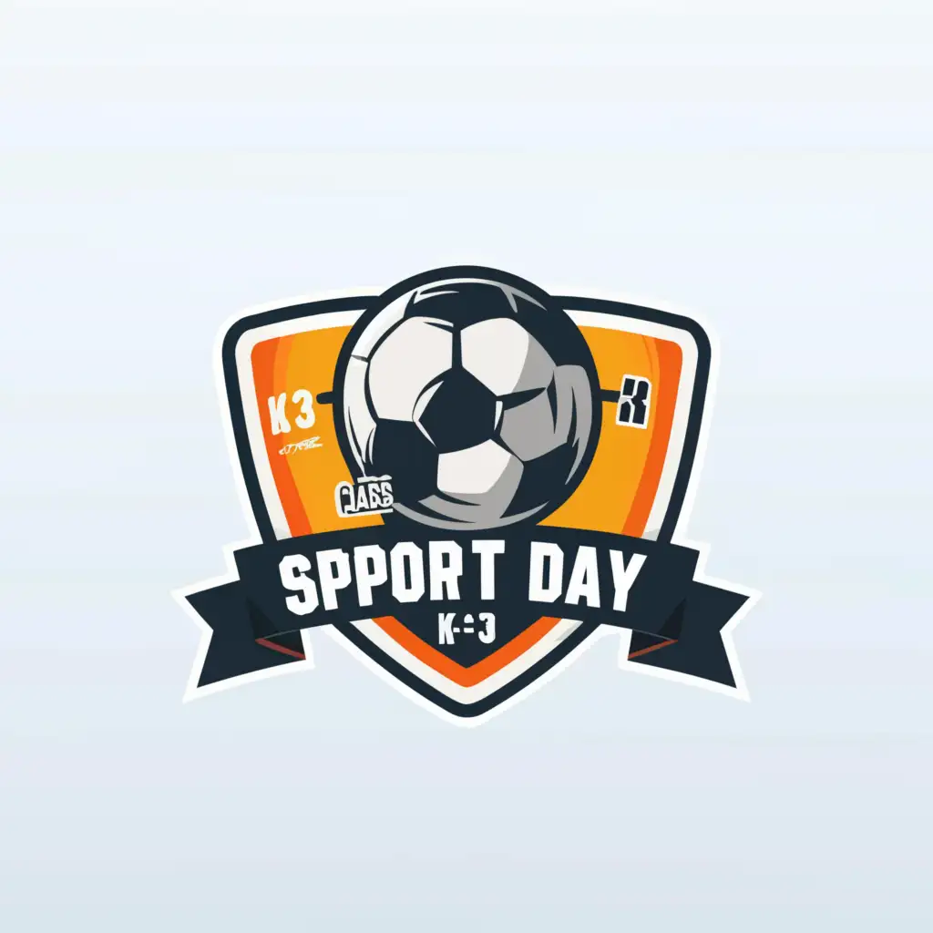 a logo design,with the text "Soccer team", main symbol:Write K3-3 class Sport Day on the logo, soccer cute ball with vibrant colors,Moderate,clear background