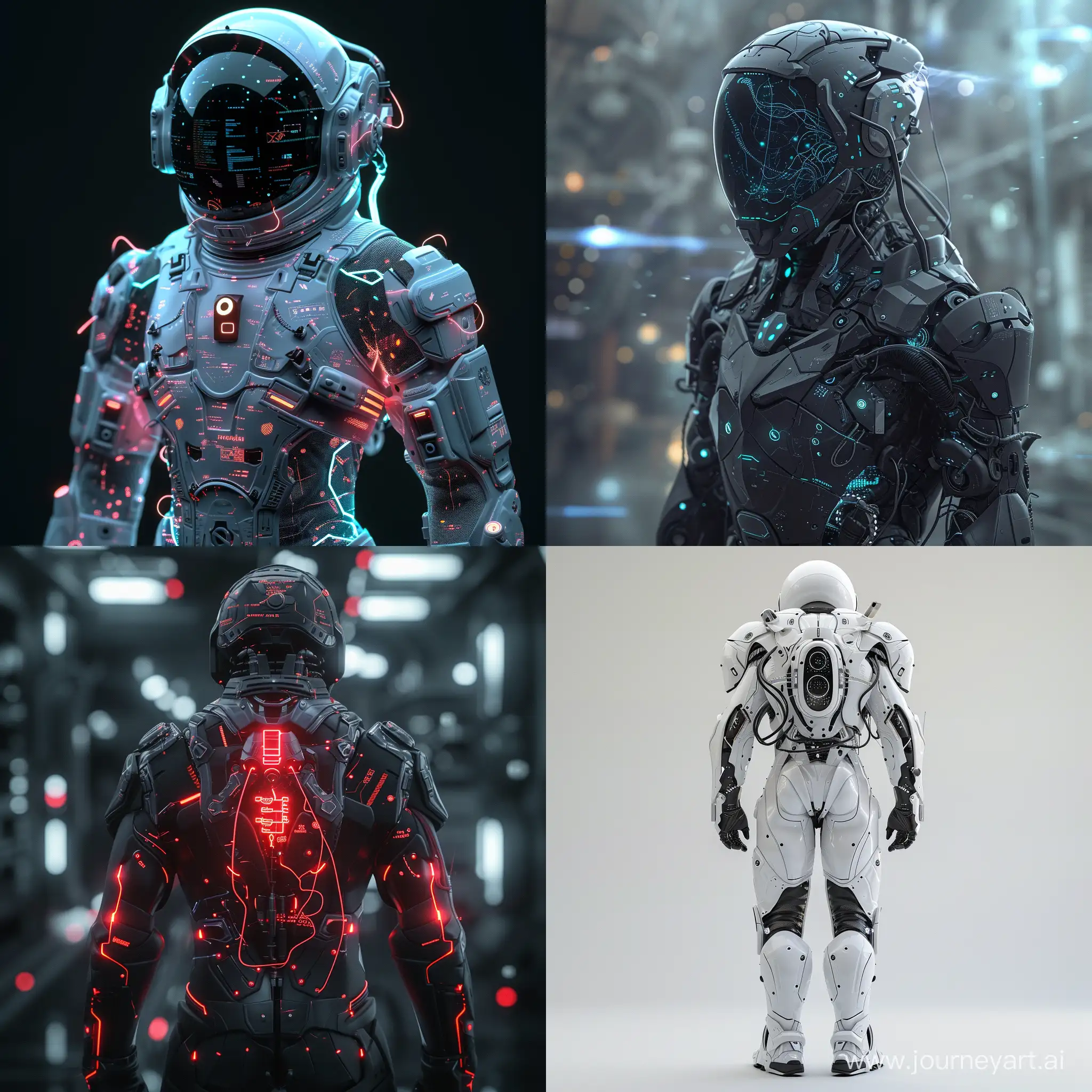 Futuristic cyber space suit